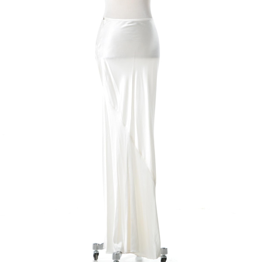 Vintage Cardinali Sample White Silk Skirt