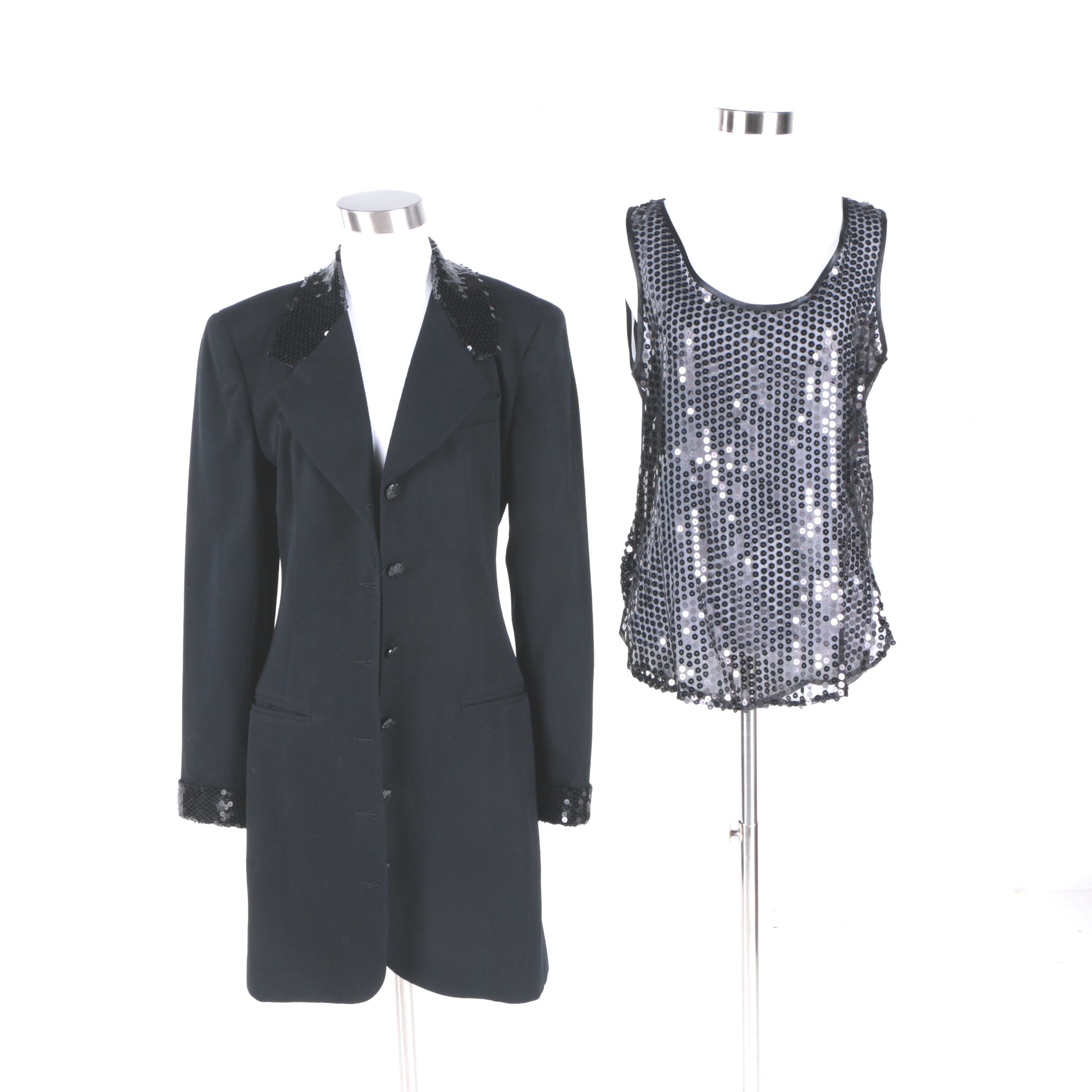 Women's Emil Rutenberg Sequined Jacket and Arc En Ciel Top