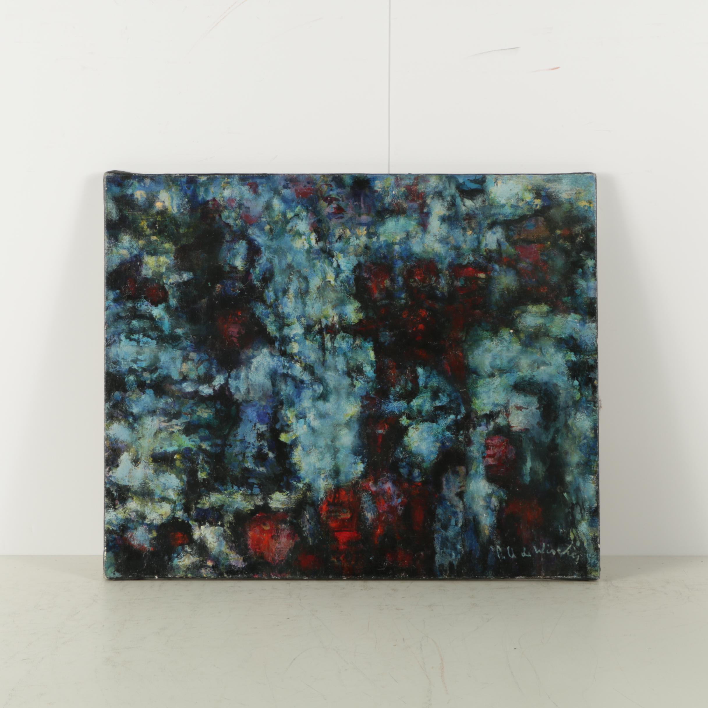 Pierre André De Wisches Oil on Canvas Painting "les diaboliques"