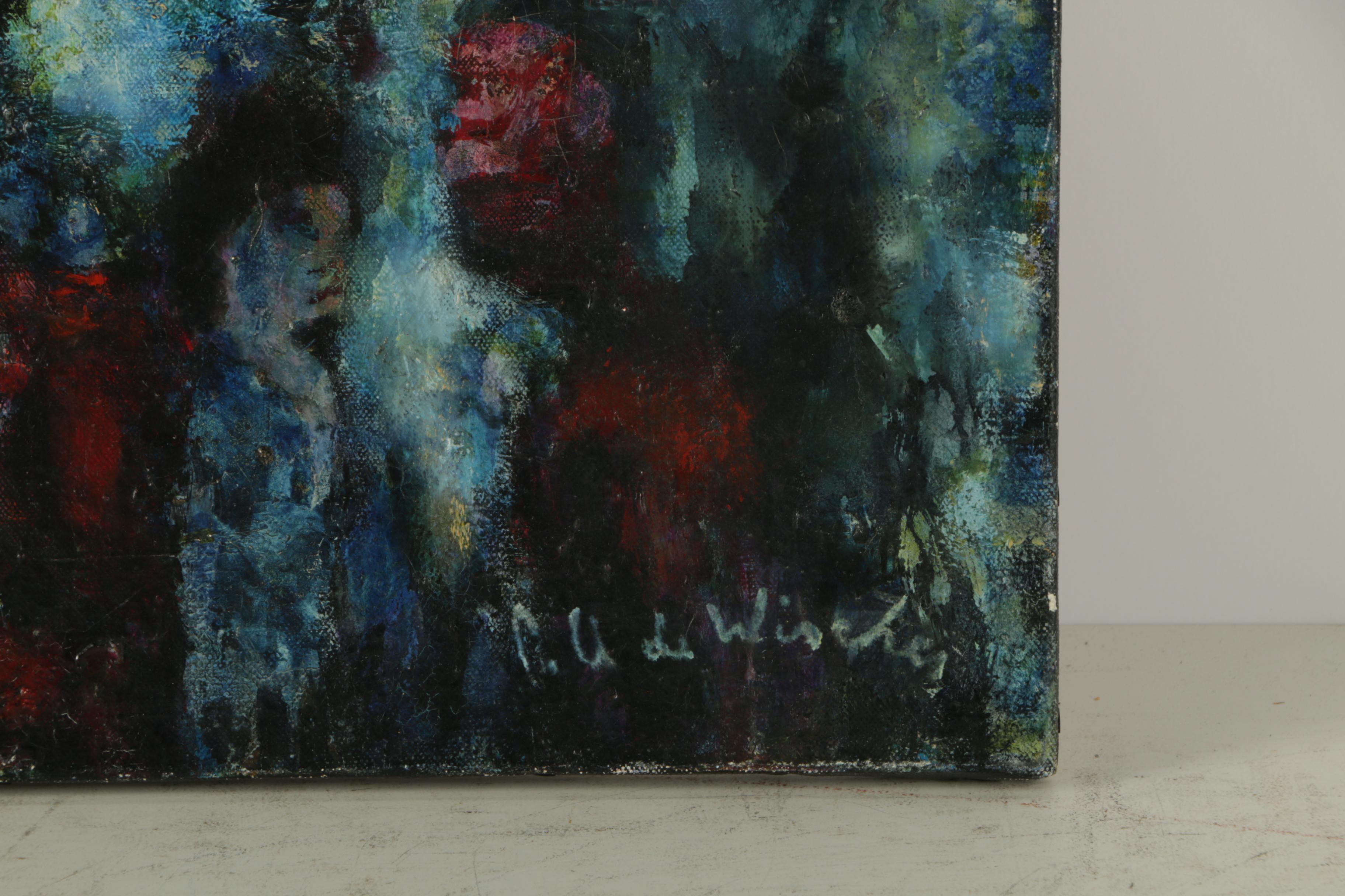 Pierre André De Wisches Oil on Canvas Painting "les diaboliques"