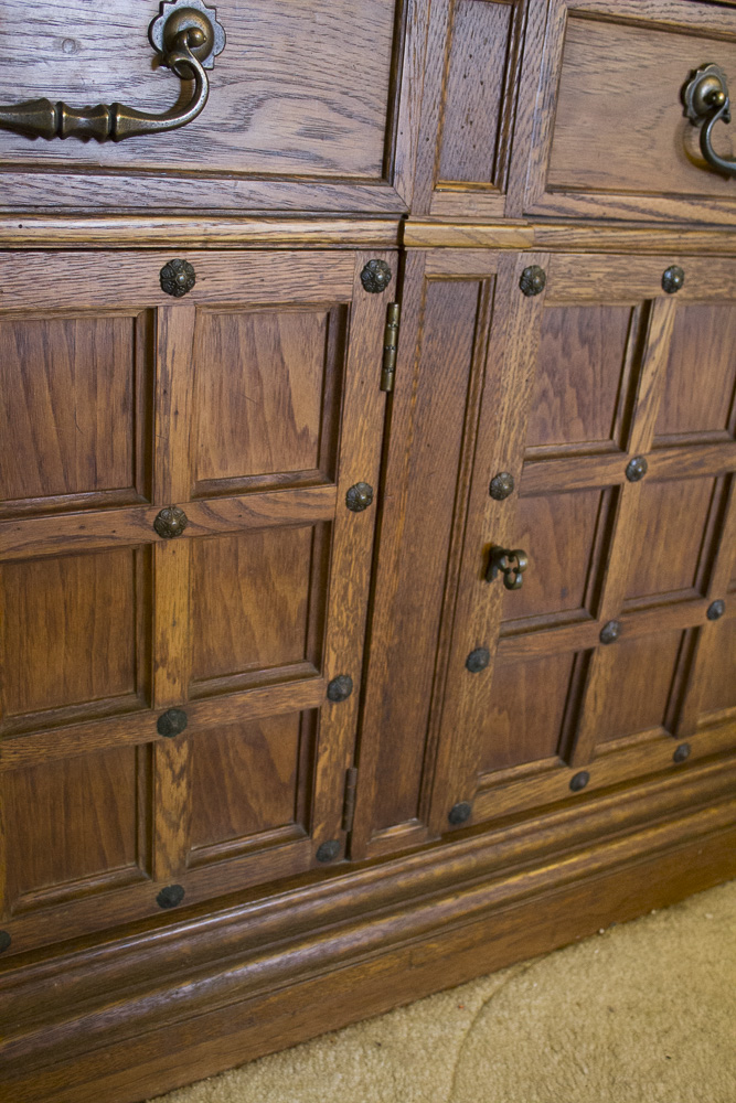 Spanish Revival Oak Sideboard by Drexel