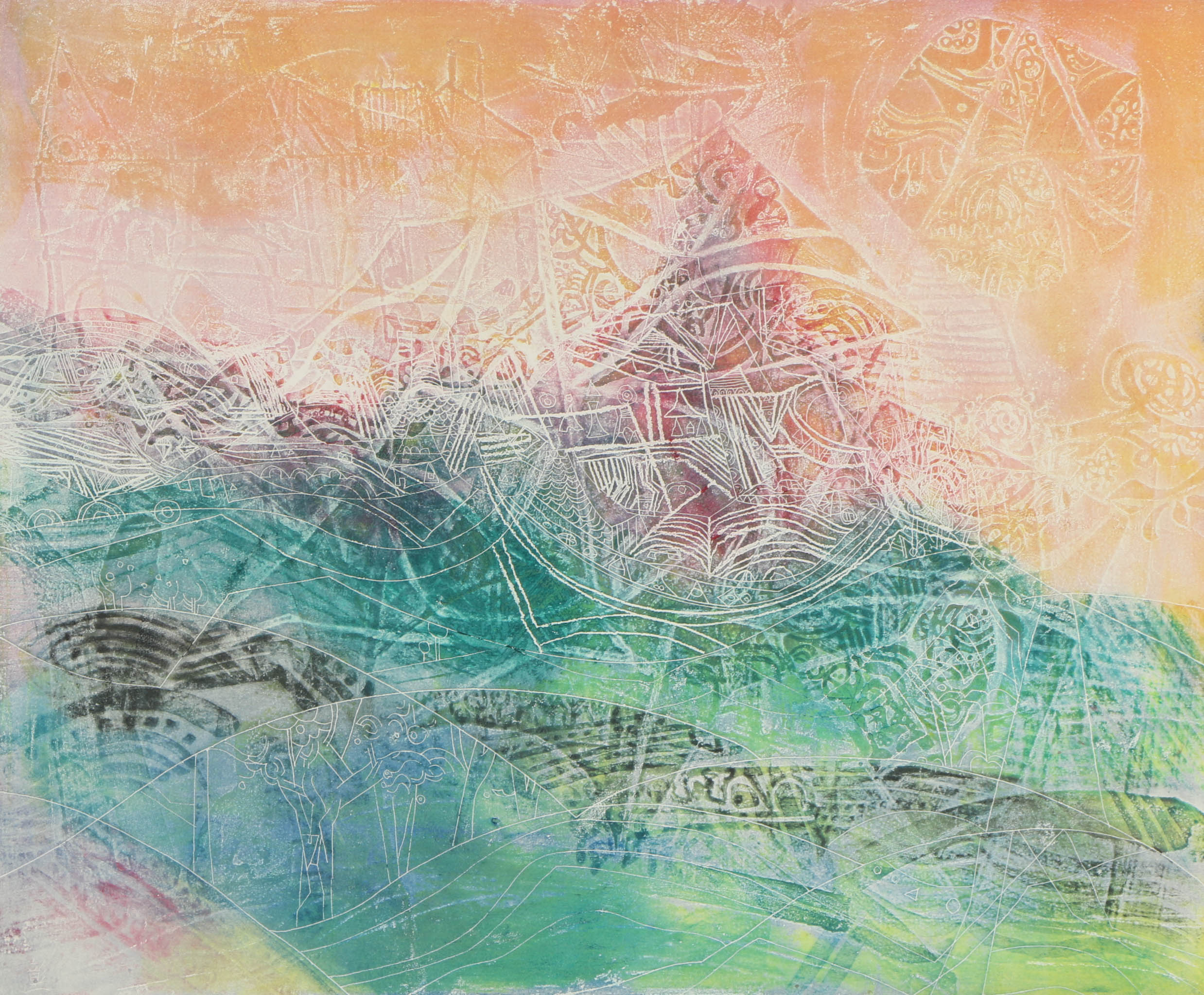 Shoichi Hasegawa Signed Limited Edition Aquatint Etching "L'aube sur la colline"