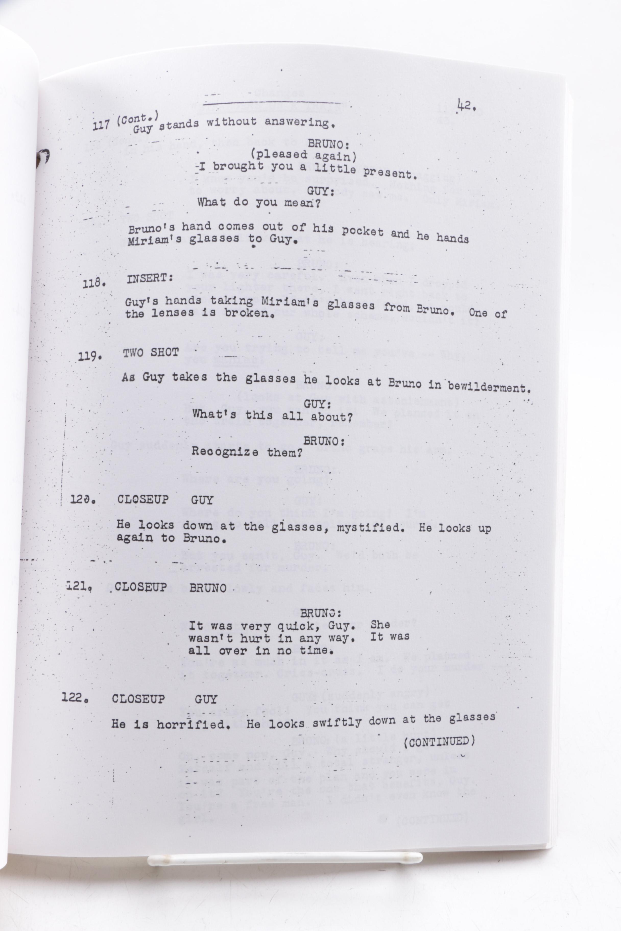 "Strangers on a Train" 1950 Film Script