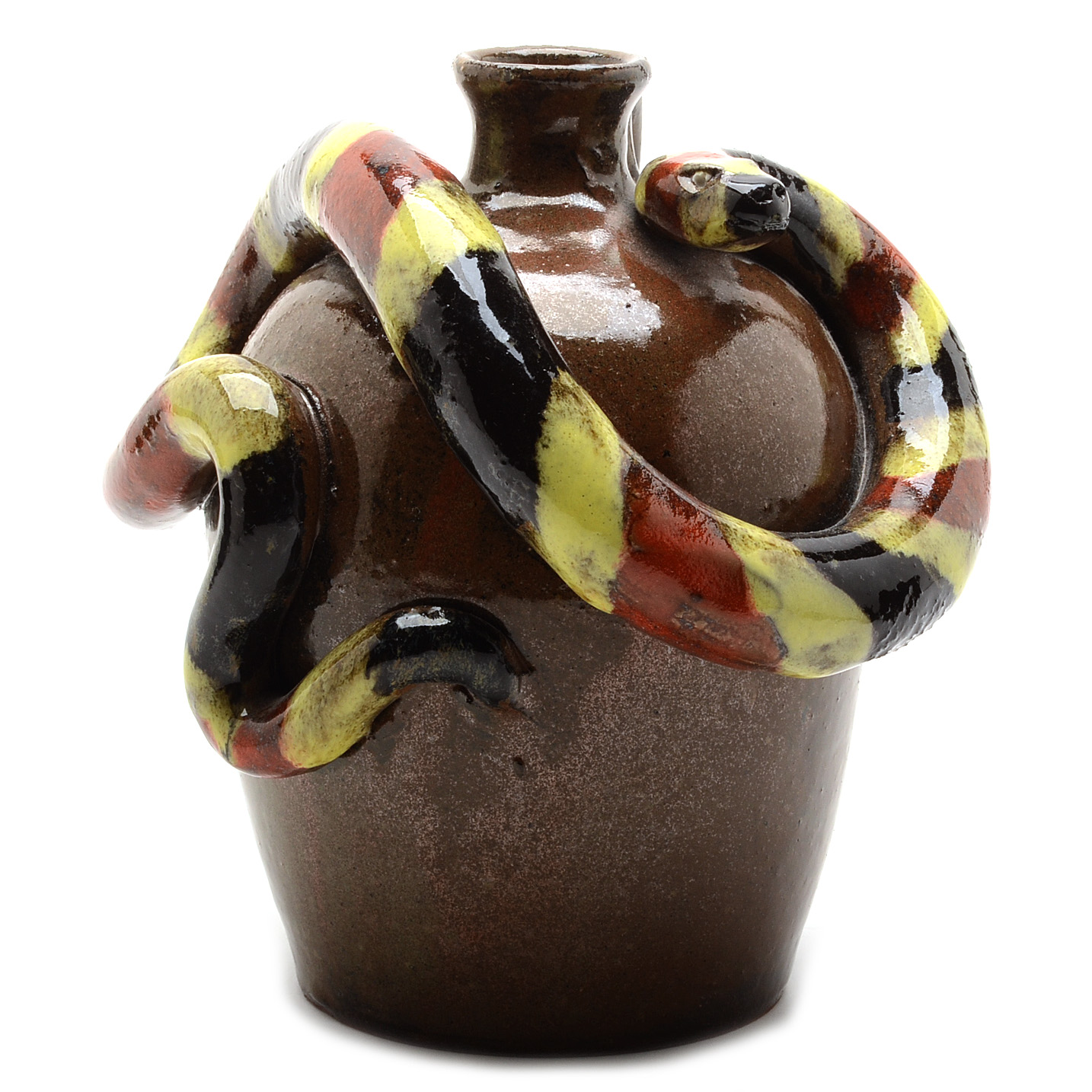 Signed Marvin Bailey Southern Folk Art Figural Pottery Jug