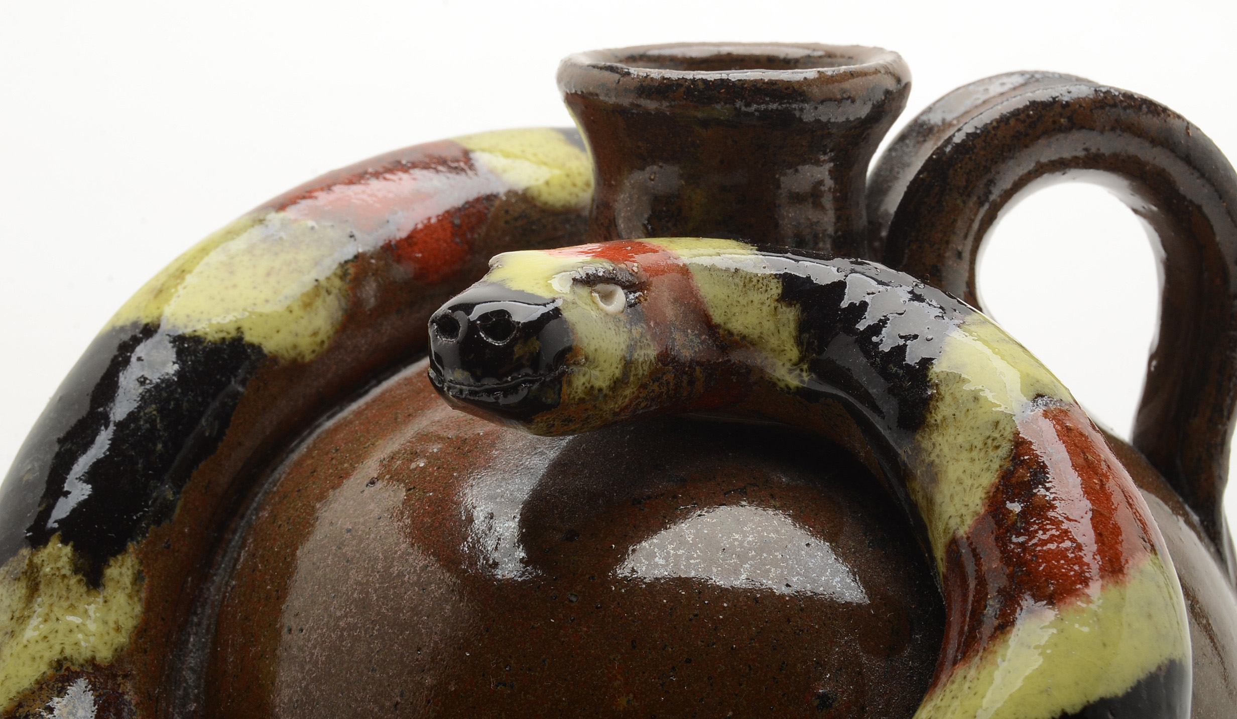 Signed Marvin Bailey Southern Folk Art Figural Pottery Jug