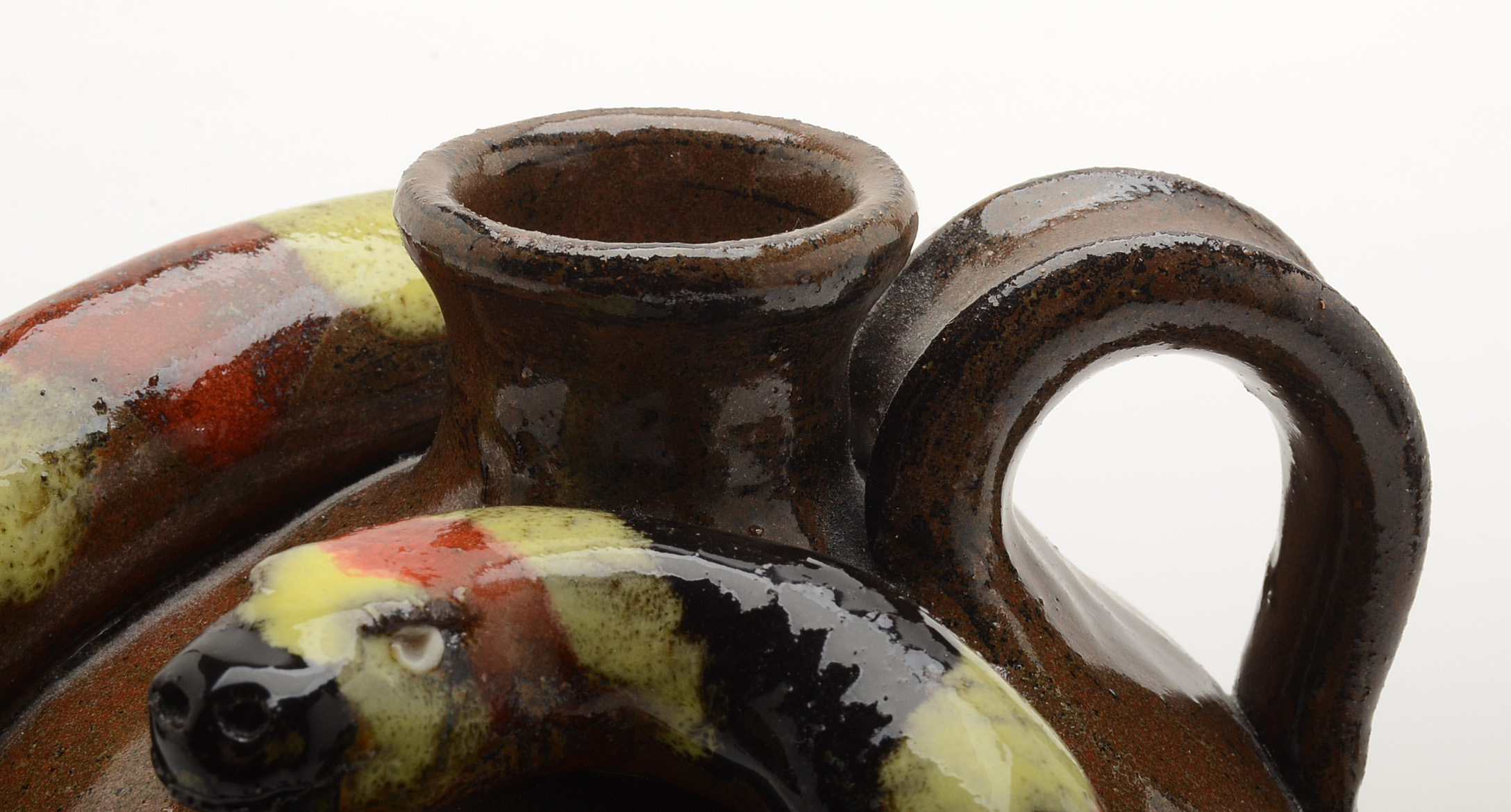 Signed Marvin Bailey Southern Folk Art Figural Pottery Jug