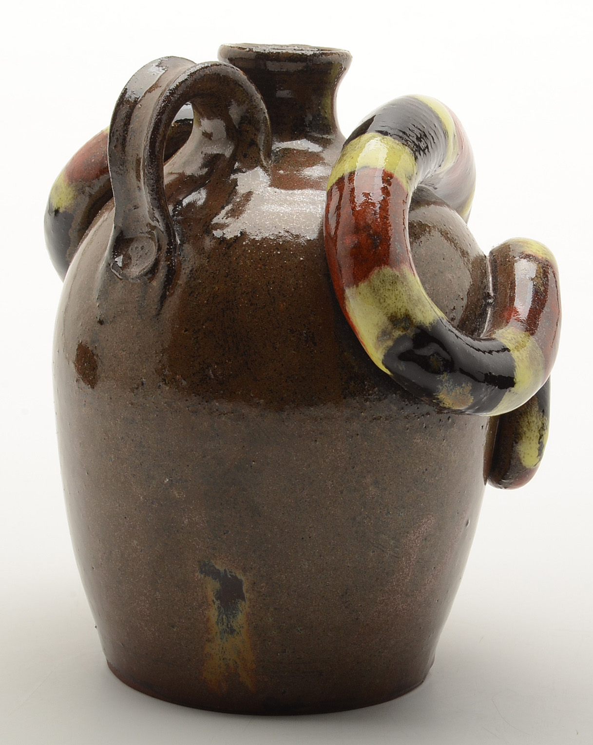 Signed Marvin Bailey Southern Folk Art Figural Pottery Jug