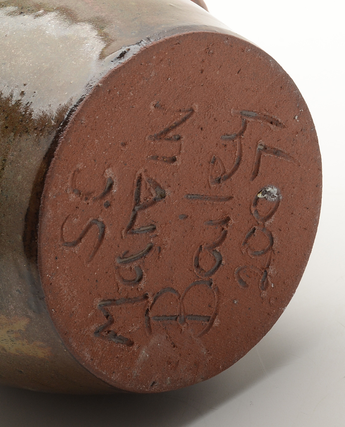 Signed Marvin Bailey Southern Folk Art Figural Pottery Jug