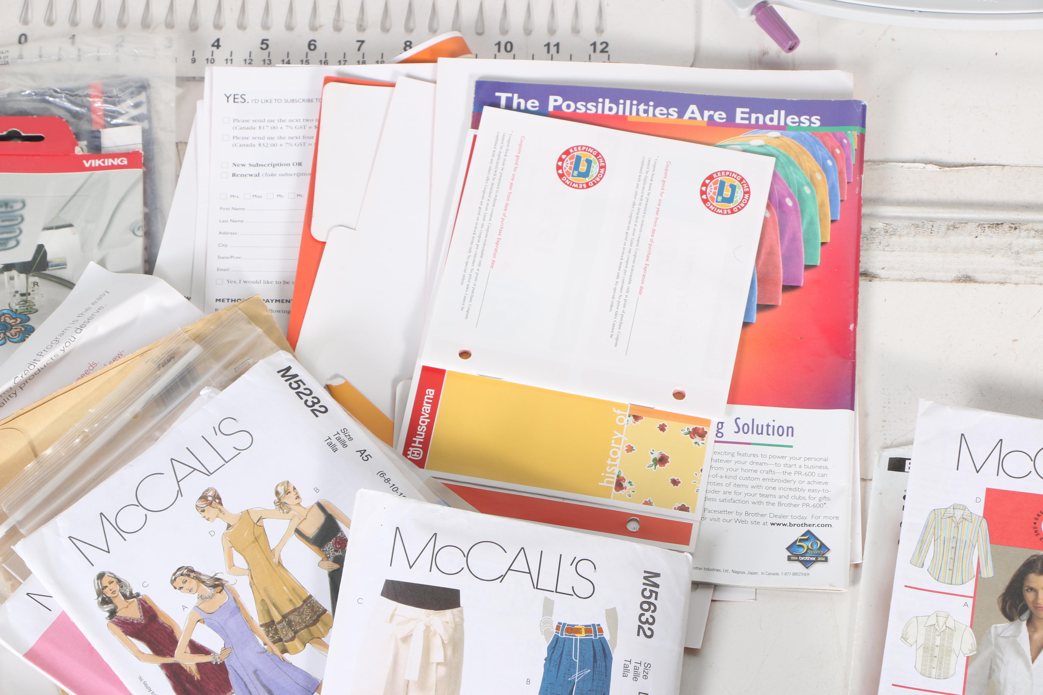 Husqvarna Viking SE Sewing Machine, Embroidery Arm and Supplies