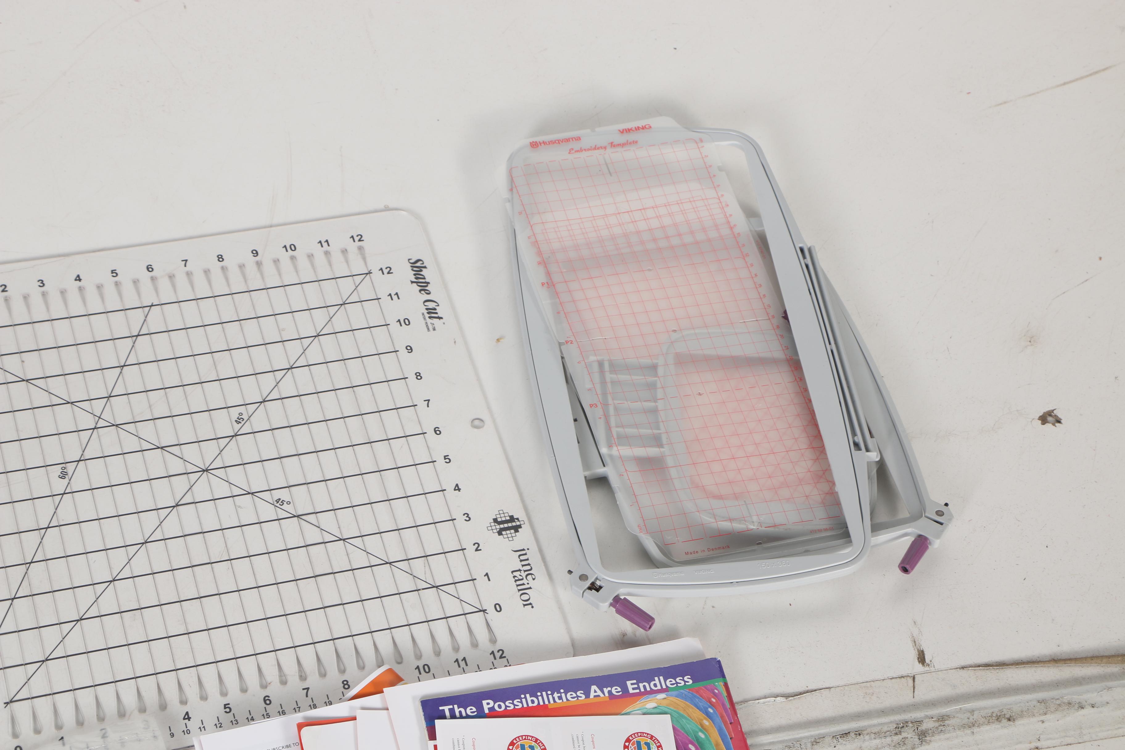 Husqvarna Viking SE Sewing Machine, Embroidery Arm and Supplies