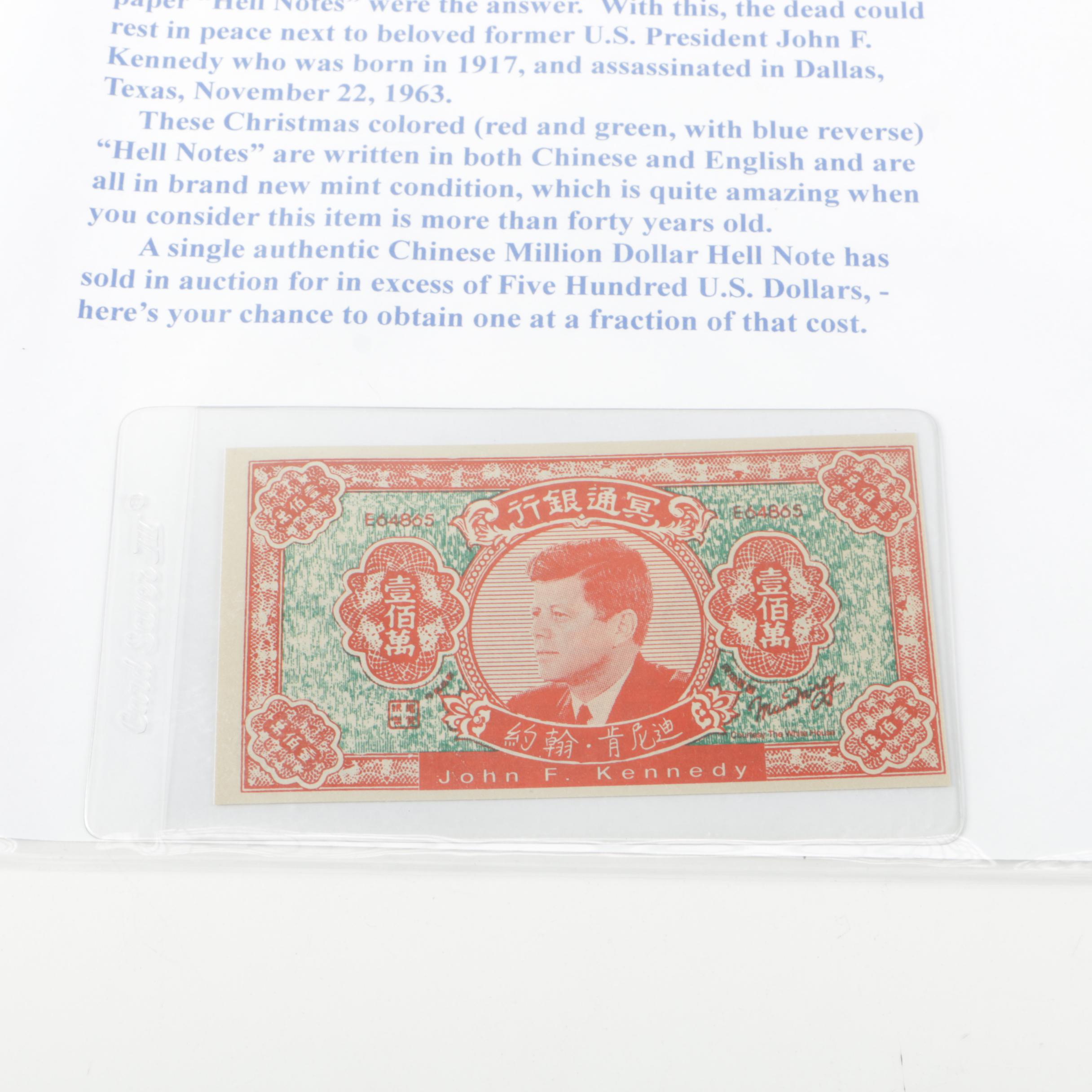 JFK and Marilyn Monroe Chinese "Hell Notes"