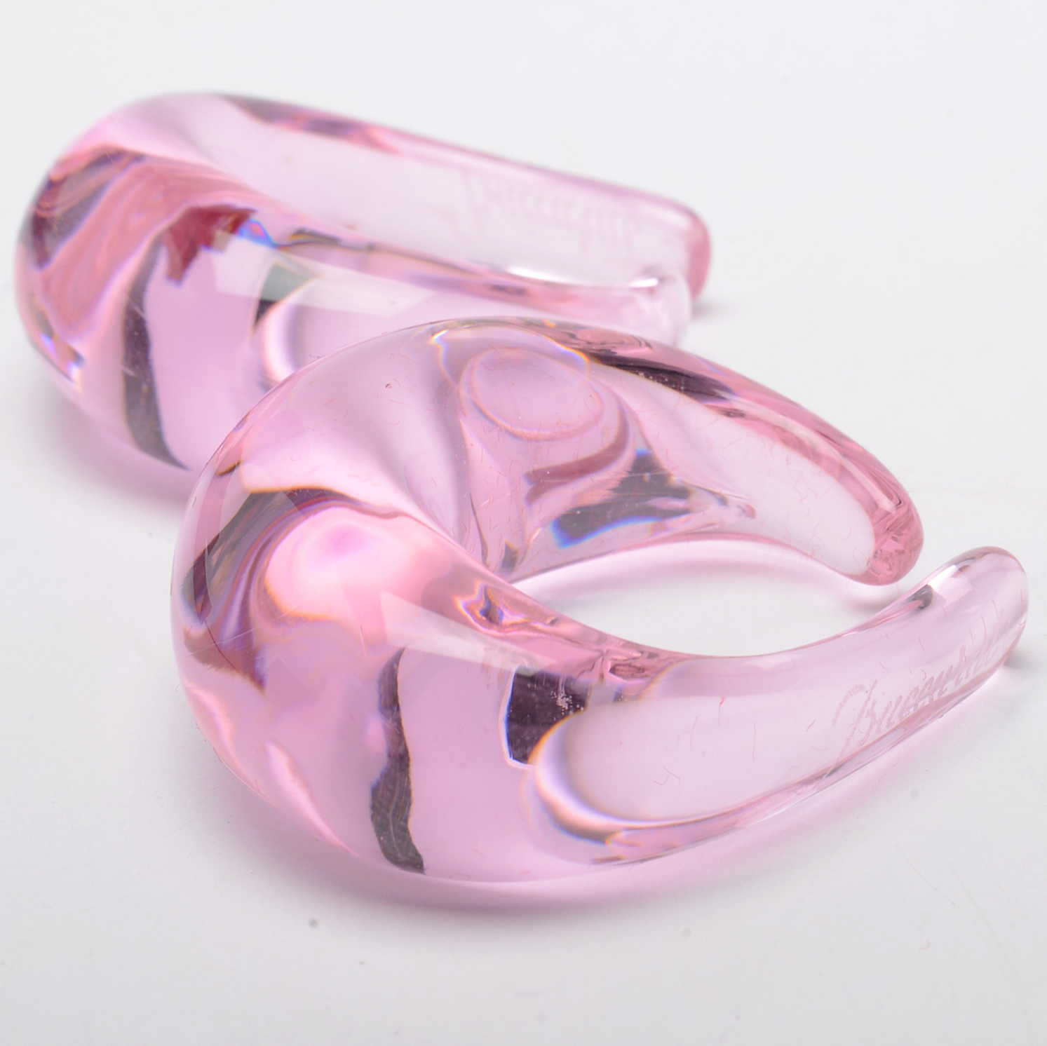 Pair of Baccarat Crystal Boucle "Beryl-Rose" Earrings