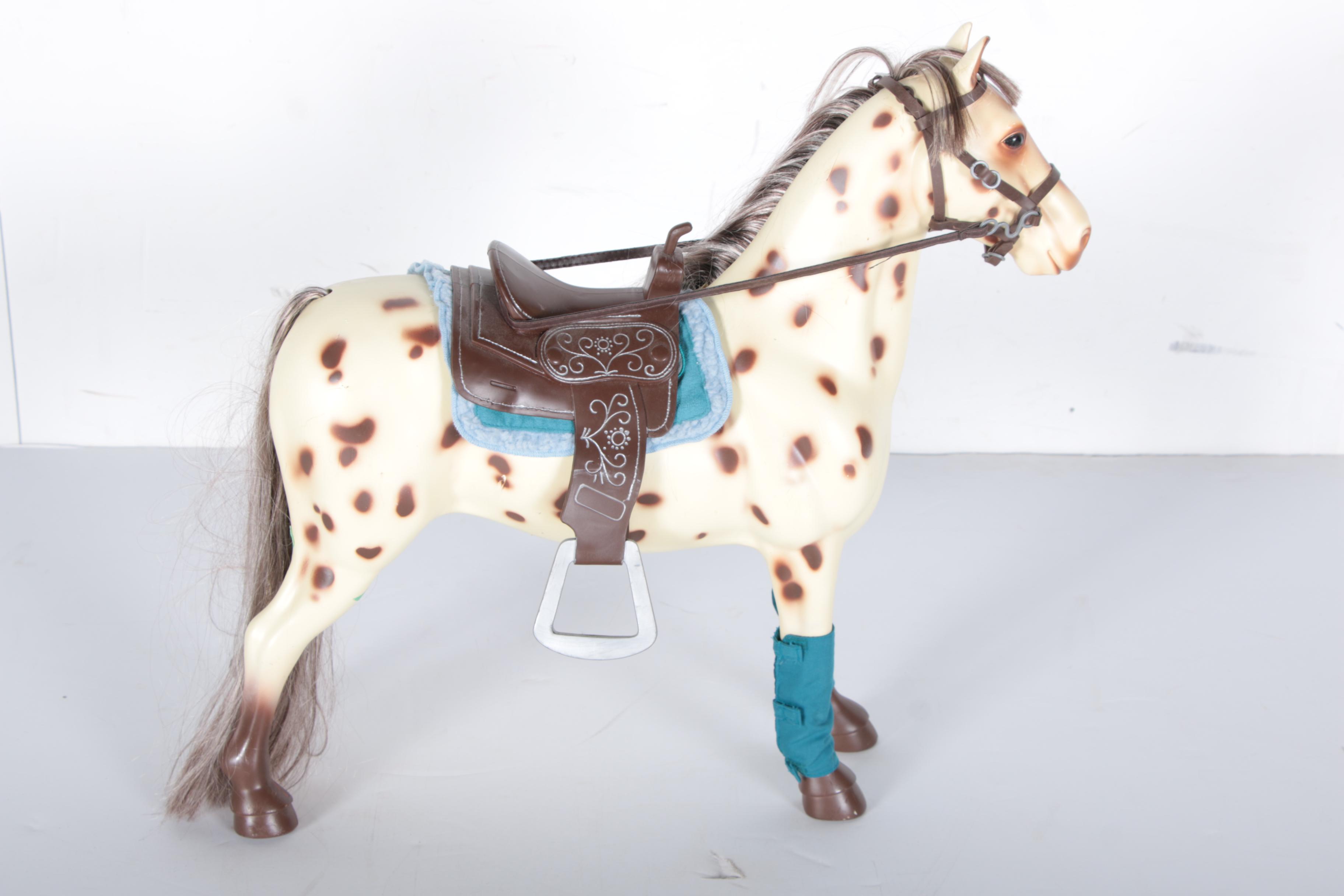 Battat Saddled Horse and a Four Poster Doll Bed