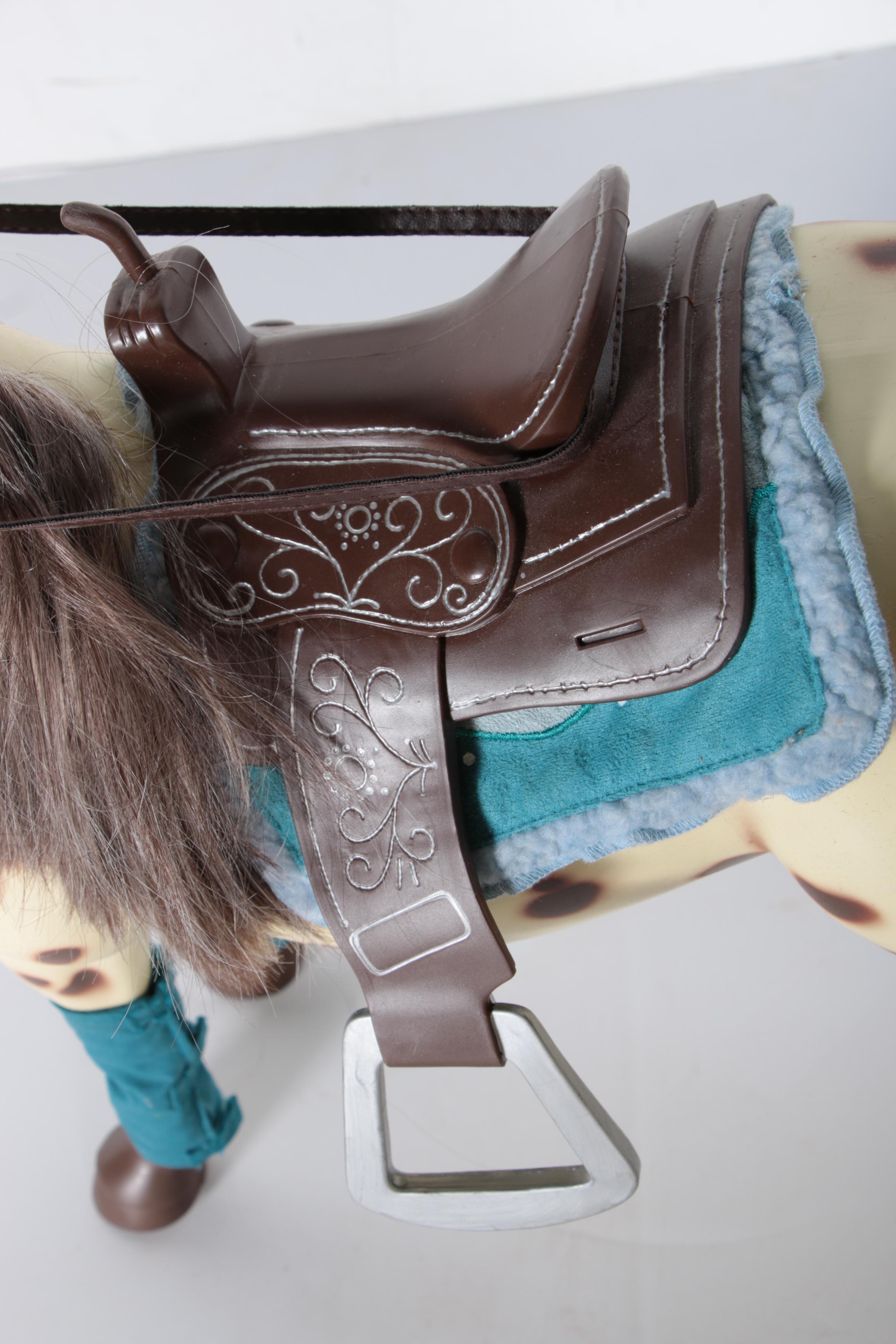 Battat Saddled Horse and a Four Poster Doll Bed