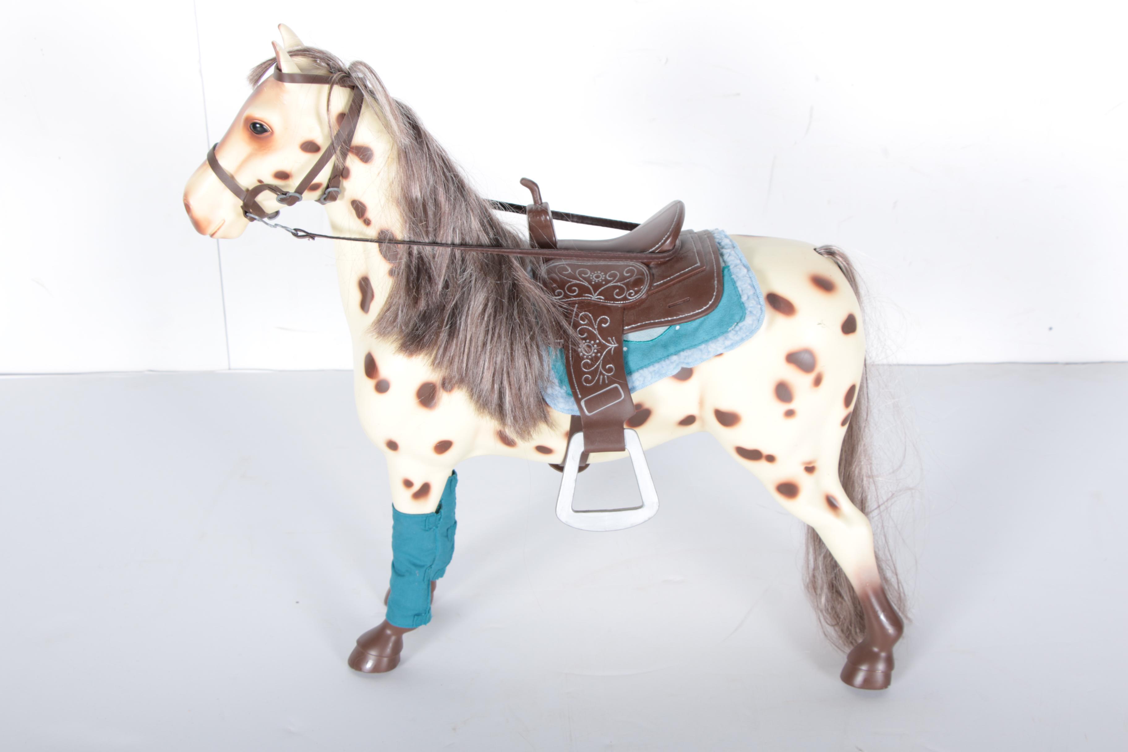 Battat Saddled Horse and a Four Poster Doll Bed