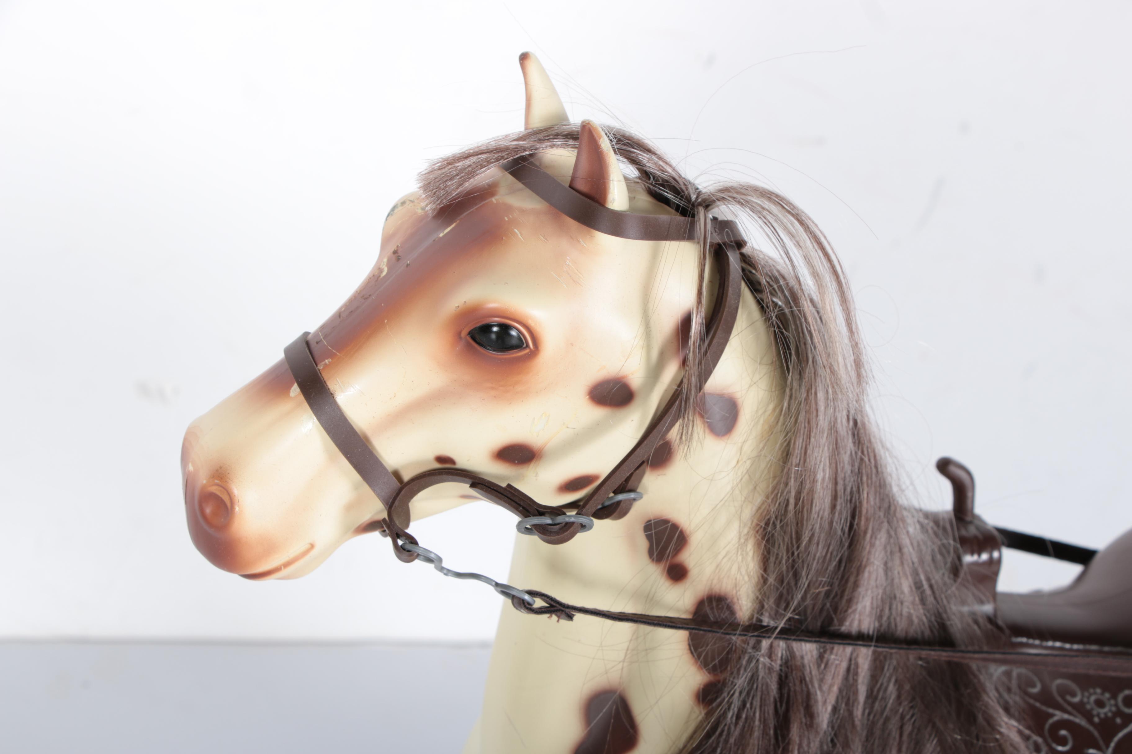 Battat Saddled Horse and a Four Poster Doll Bed