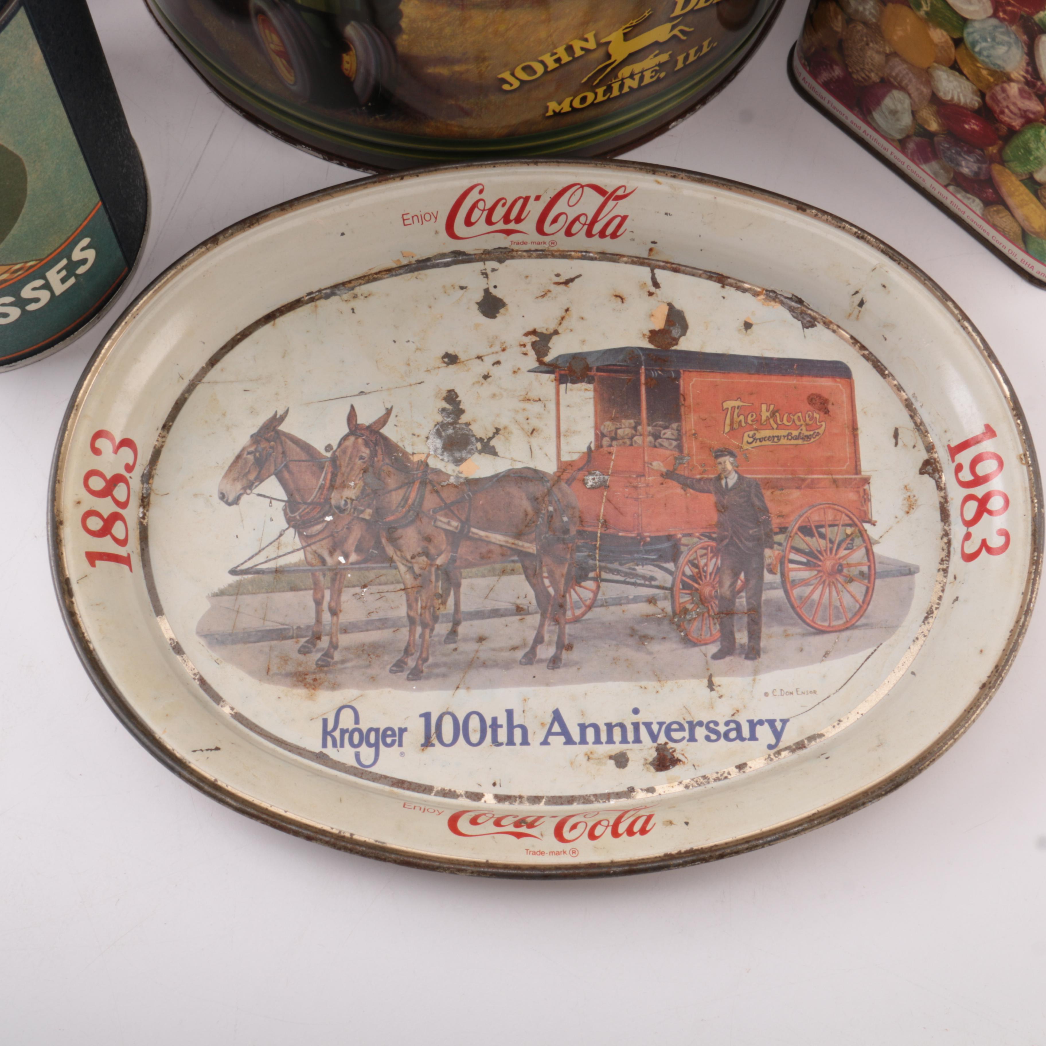 Fischer's Pure Lard and Six Additional Tin Advertising Pieces