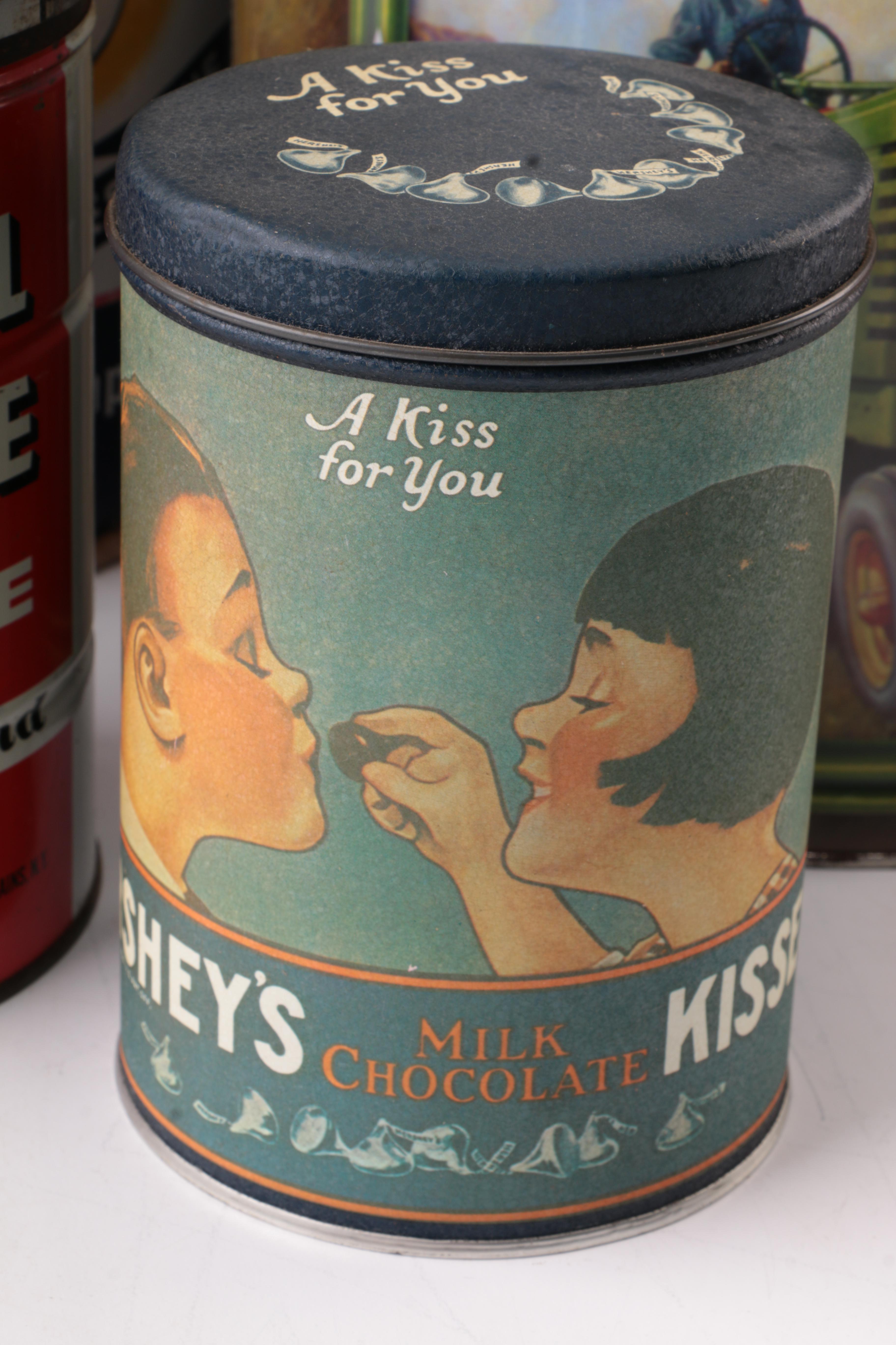 Fischer's Pure Lard and Six Additional Tin Advertising Pieces