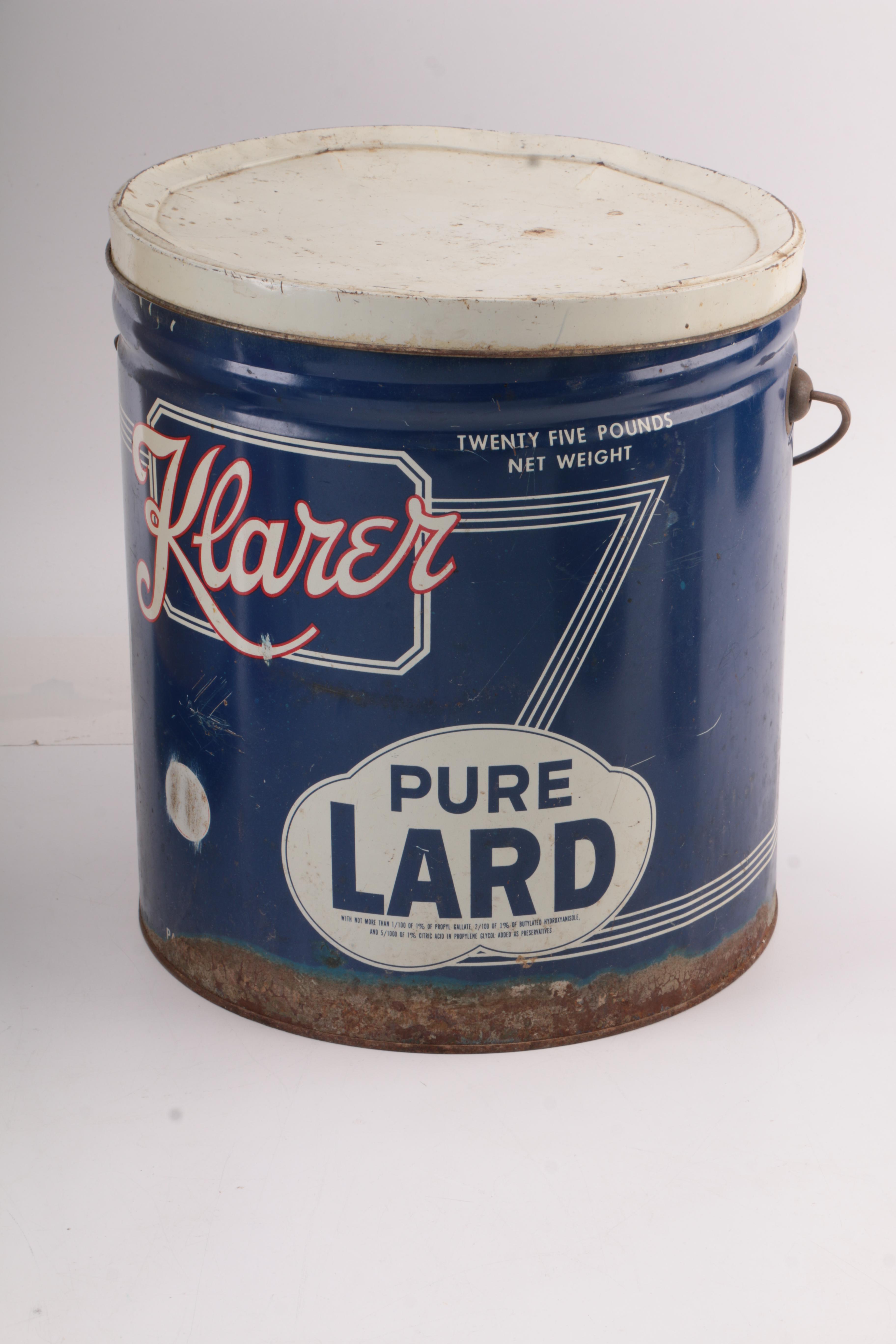 Fischer's Pure Lard and Six Additional Tin Advertising Pieces