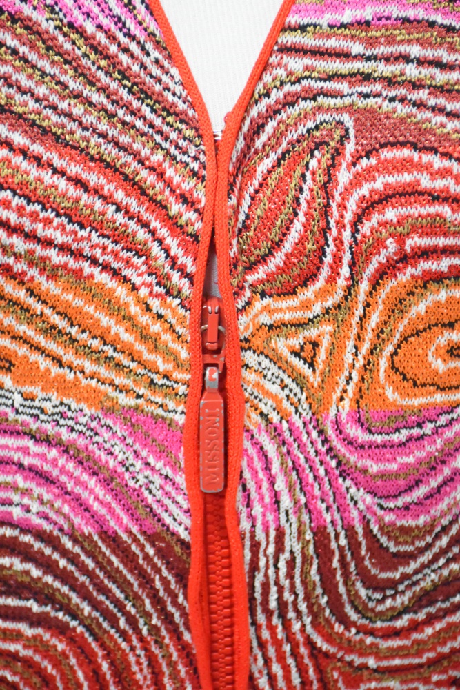 Missoni Italian Made Knit Jacket and Skirt in a Colorful Swirl Pattern