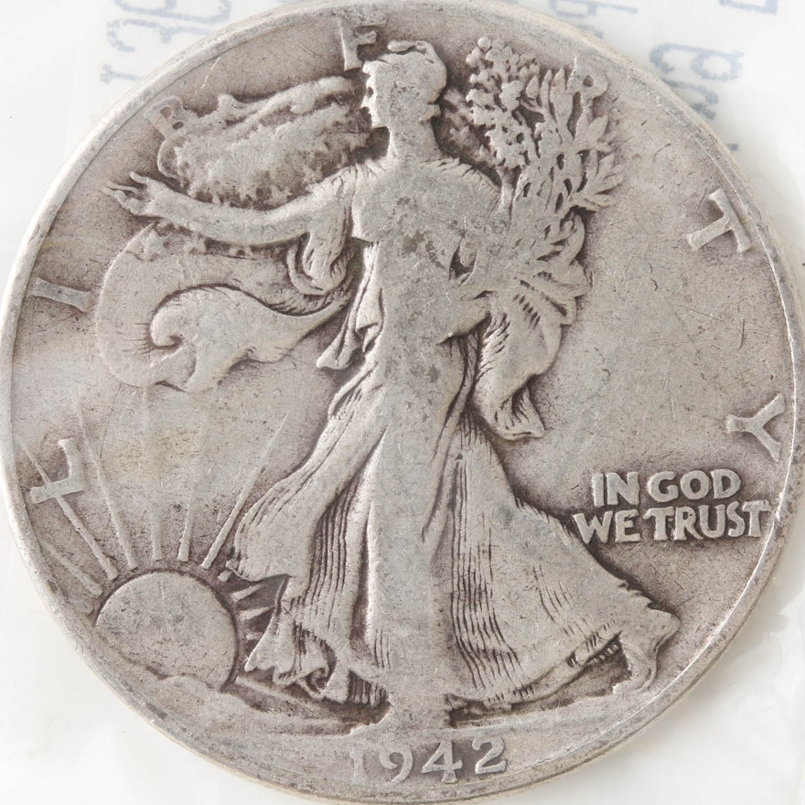 1942 Walking Liberty Silver Half Dollar