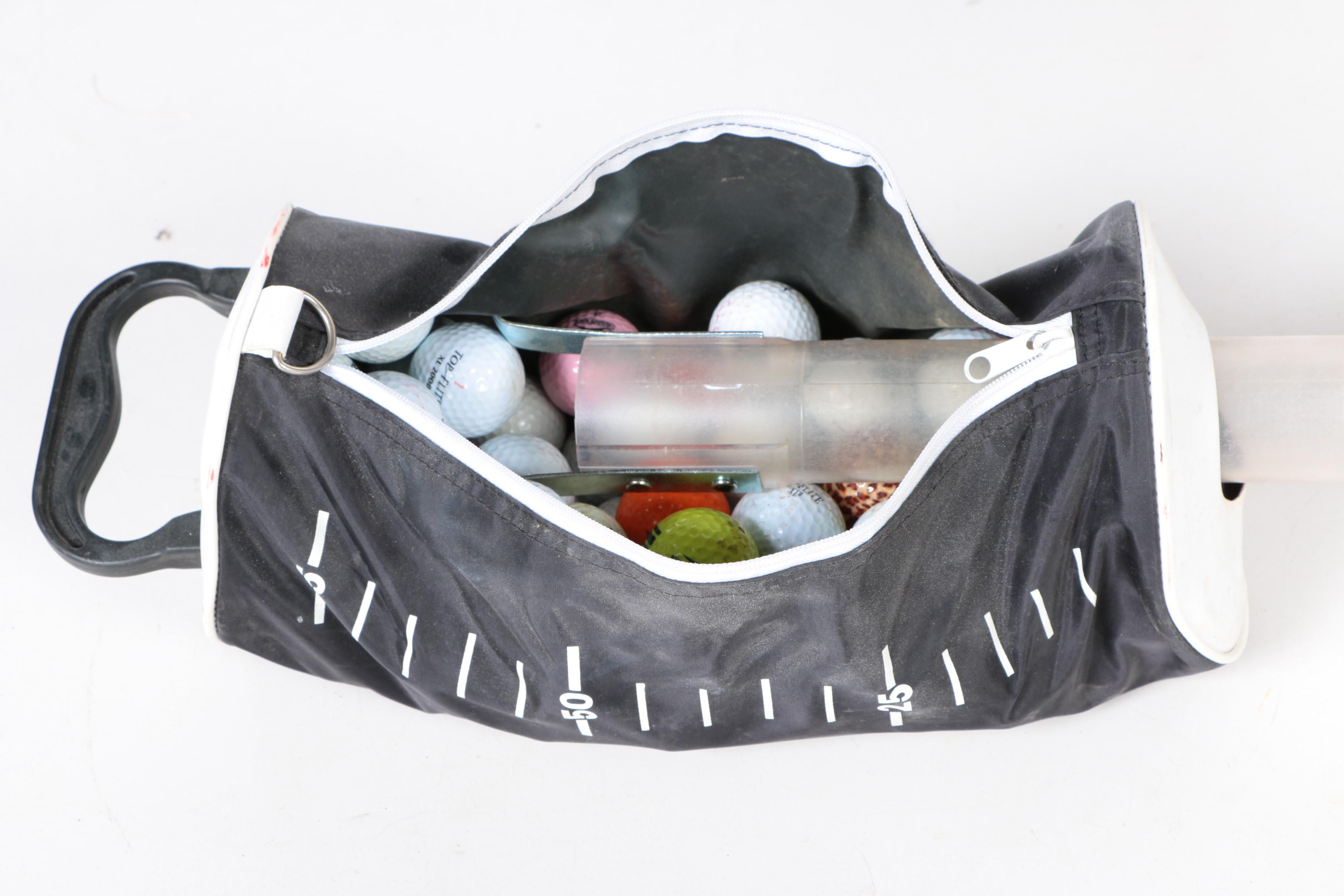 Nike Golf Bag with Clubs & Wilson Shag Bag