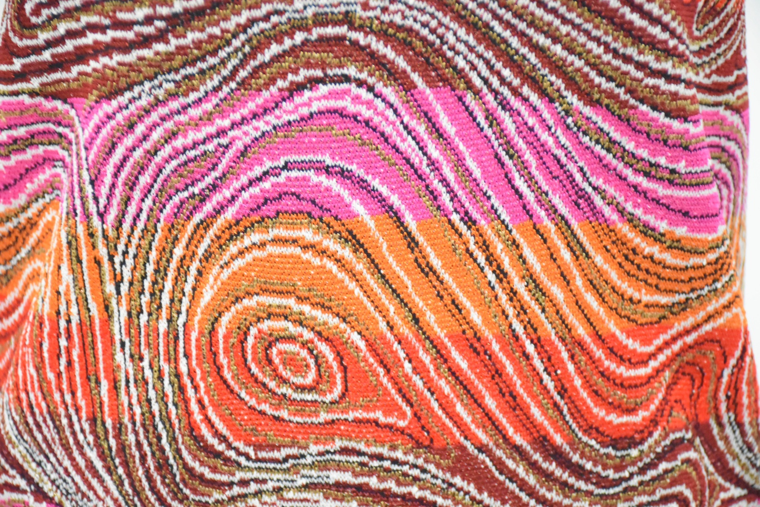 Missoni Italian Made Knit Jacket and Skirt in a Colorful Swirl Pattern