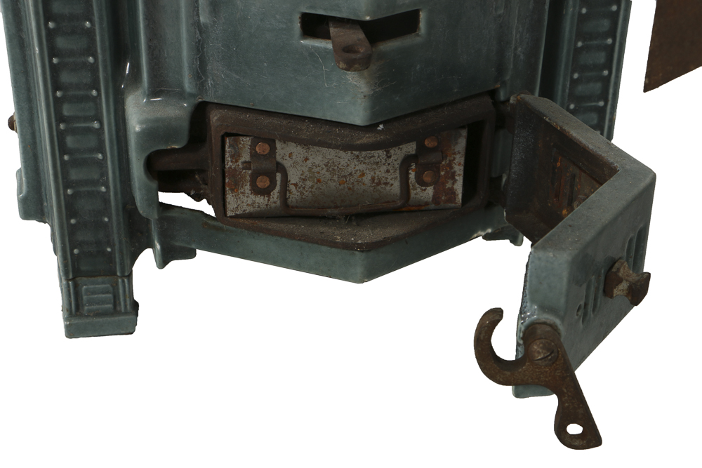 Art Deco Enameled Cast Iron Parlor Stove by Les Fonderies Bruxelloises