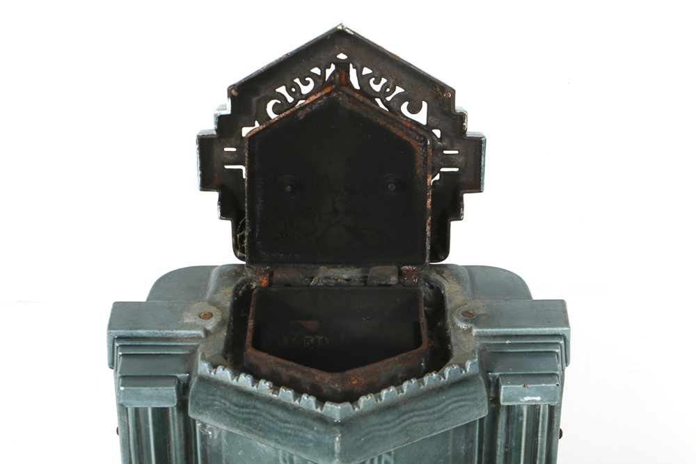 Art Deco Enameled Cast Iron Parlor Stove by Les Fonderies Bruxelloises
