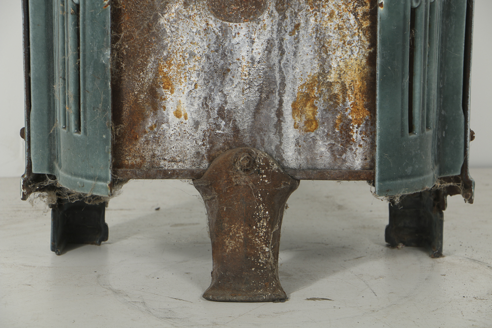 Art Deco Enameled Cast Iron Parlor Stove by Les Fonderies Bruxelloises