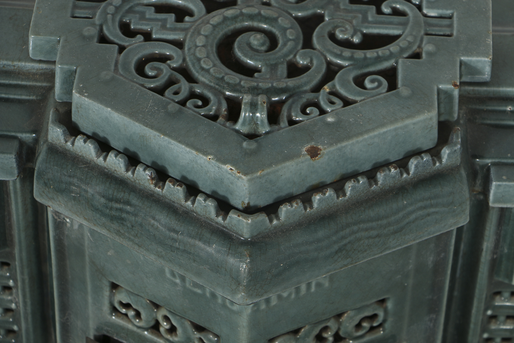 Art Deco Enameled Cast Iron Parlor Stove by Les Fonderies Bruxelloises