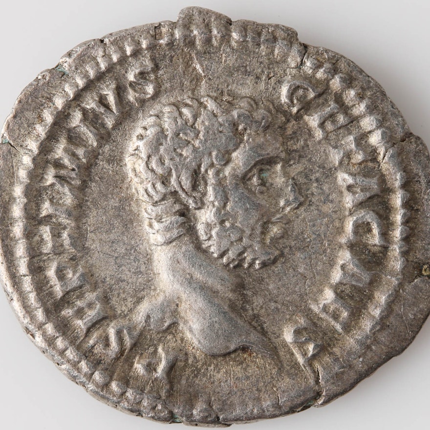 Ancient Roman Silver Denarius Geta 209 A.D.