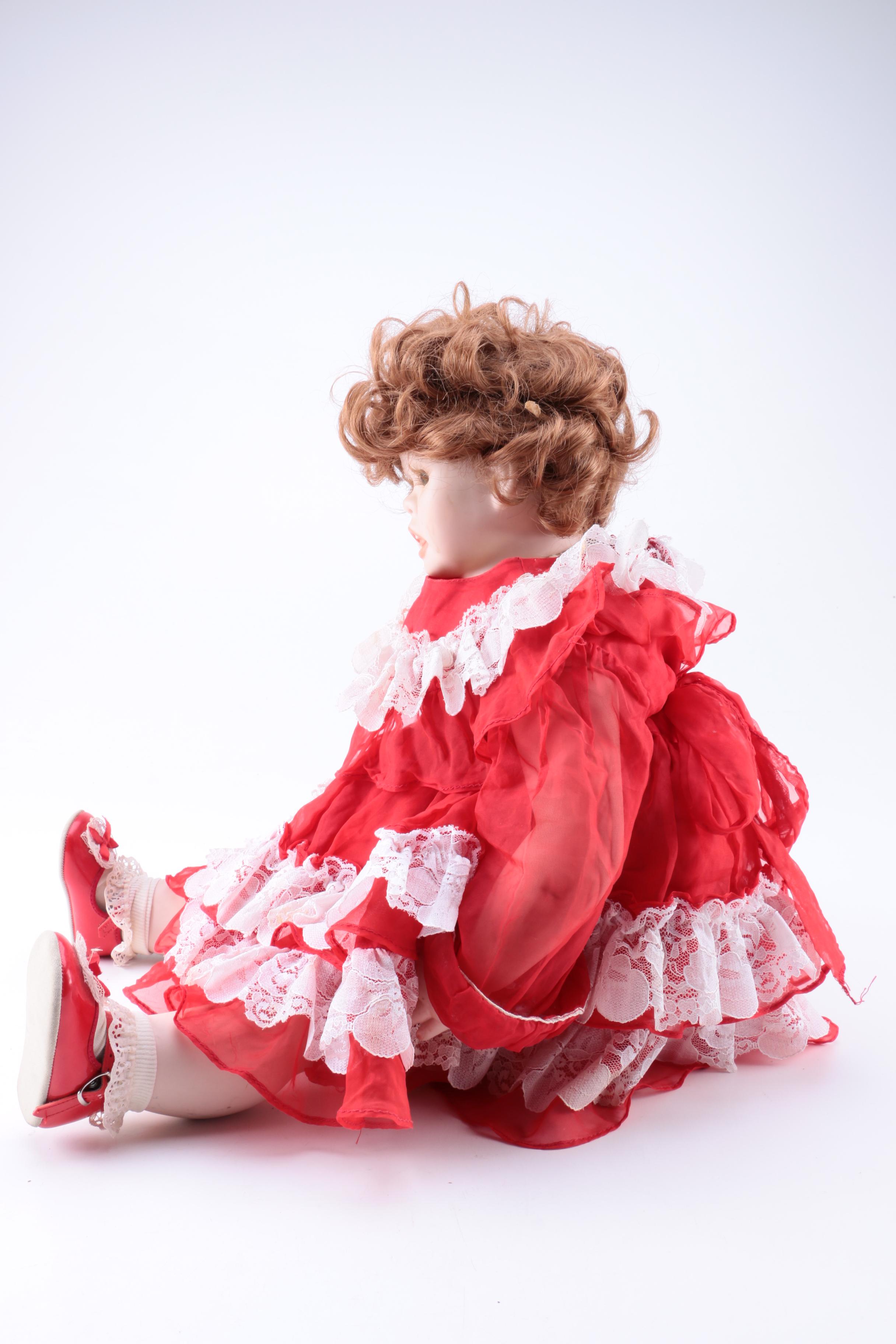 Pair Vintage Porcelain Dolls