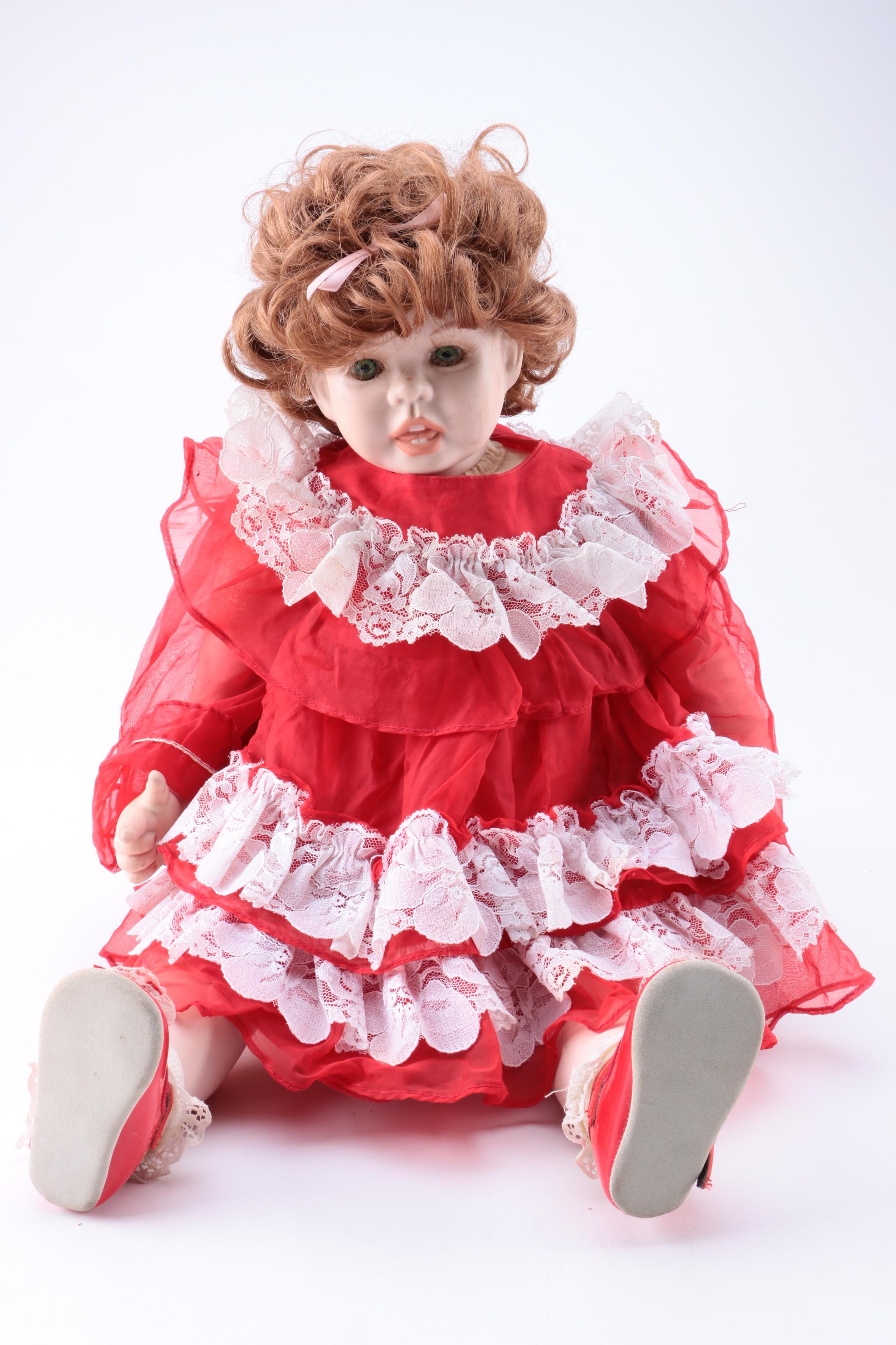 Pair Vintage Porcelain Dolls