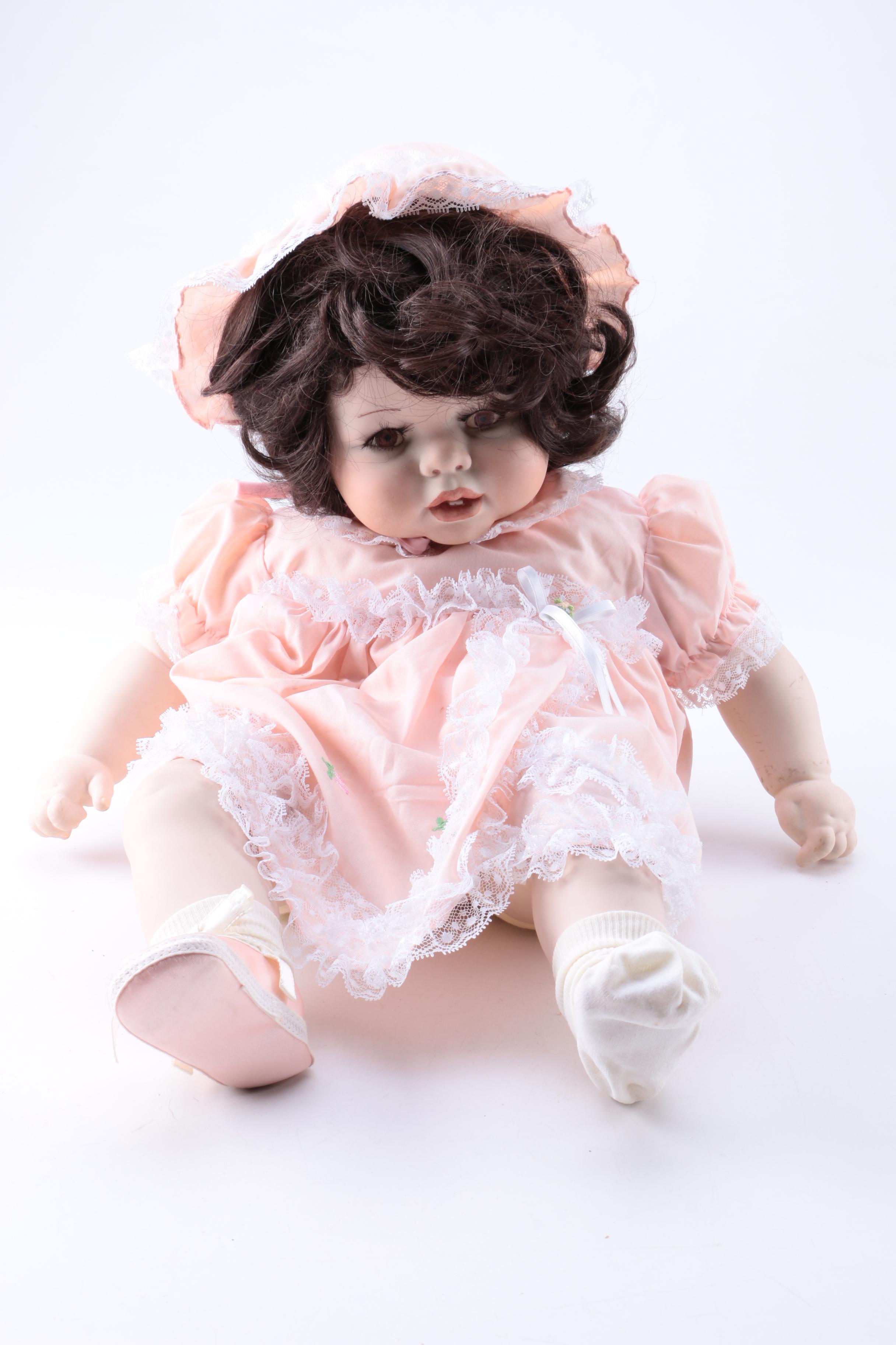 Pair Vintage Porcelain Dolls