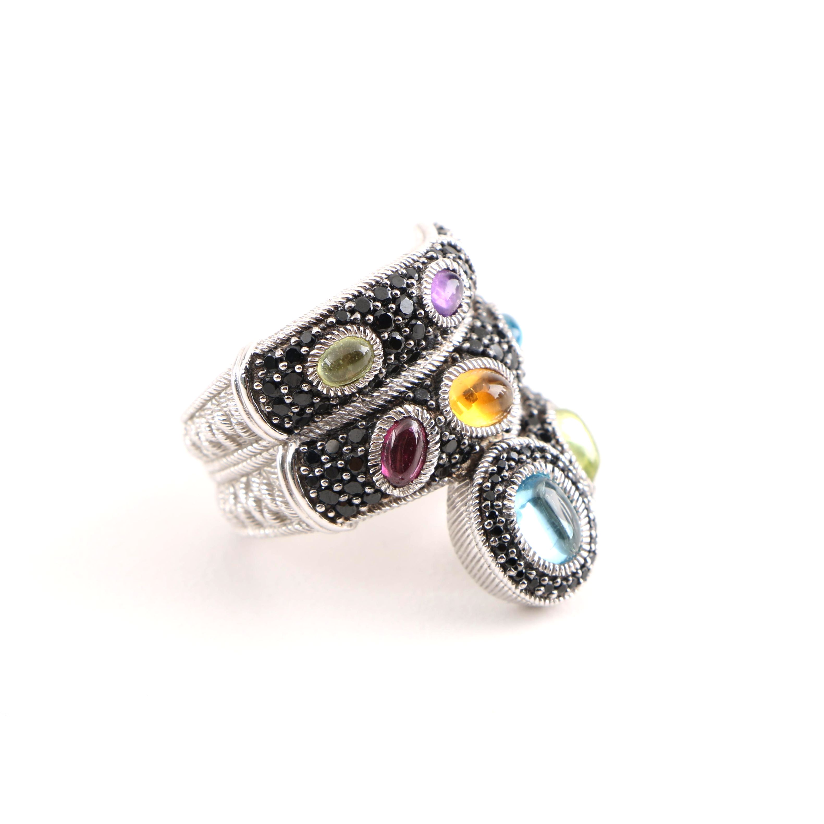 Judith Ripka Sterling Silver and Gemstone Ring
