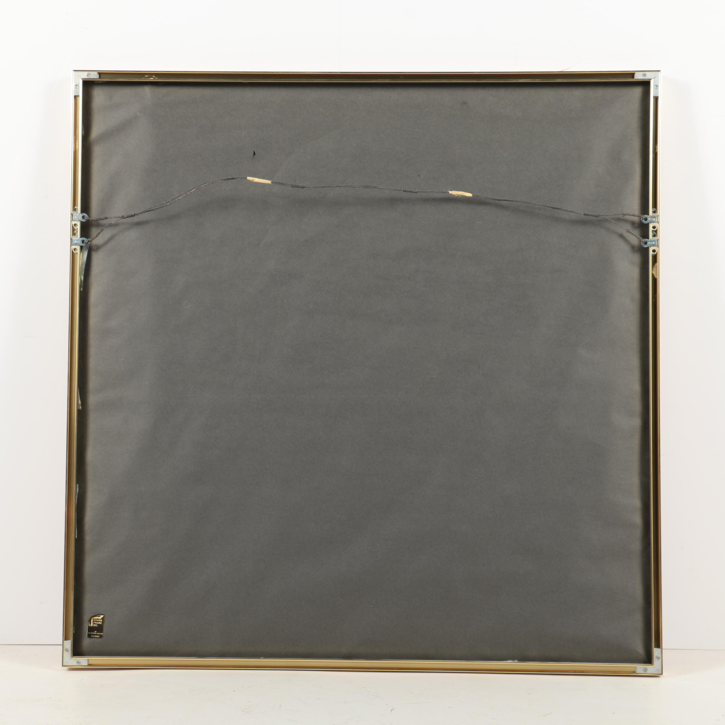 Framed Hermès of Paris "Early America" Art Institute of Chicago Scarf