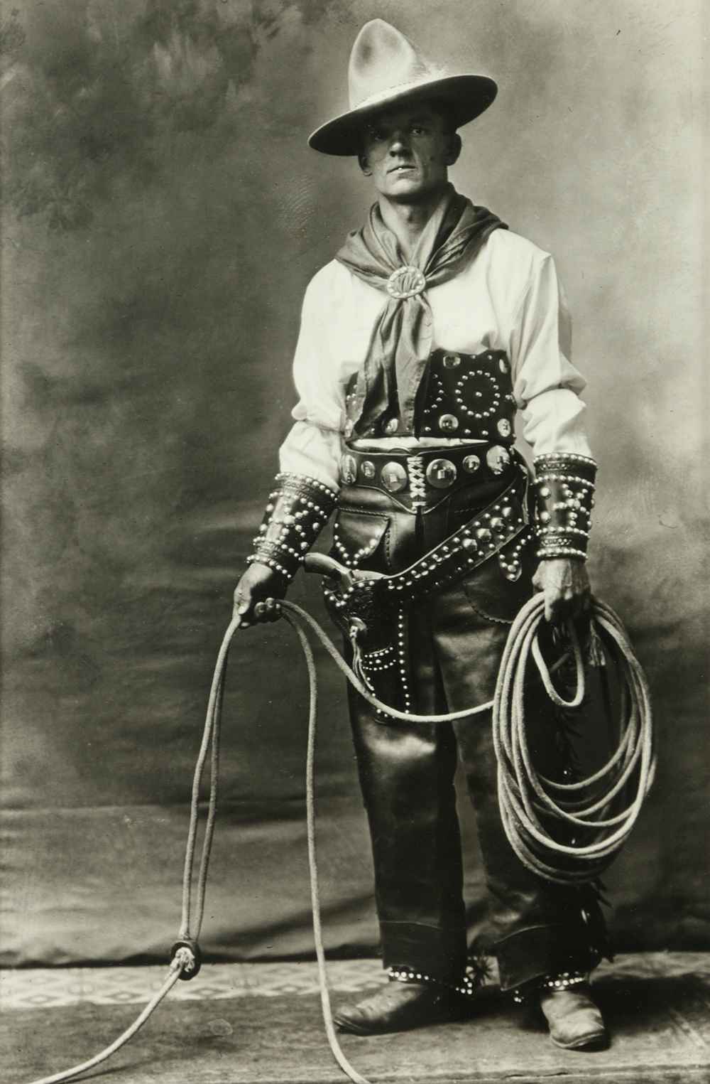 Photograph of Wild West Performer "Tex" Cooper and 101 Ranch Book