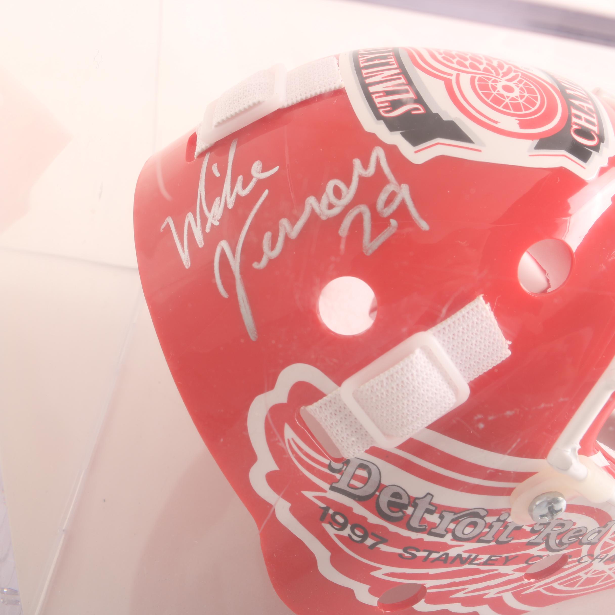 Detroit Red Wings Mike Vernon Signed Miniature Helmet