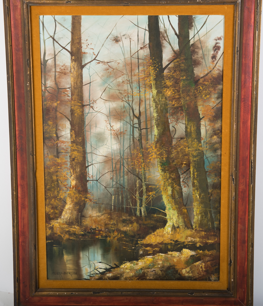 Dürrnberger Oil Painting on Canvas of Autumn Woodland Scene