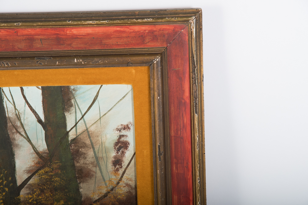 Dürrnberger Oil Painting on Canvas of Autumn Woodland Scene