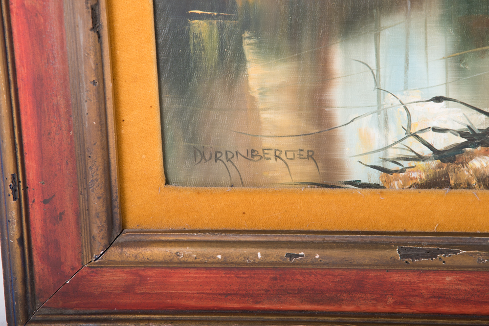 Dürrnberger Oil Painting on Canvas of Autumn Woodland Scene