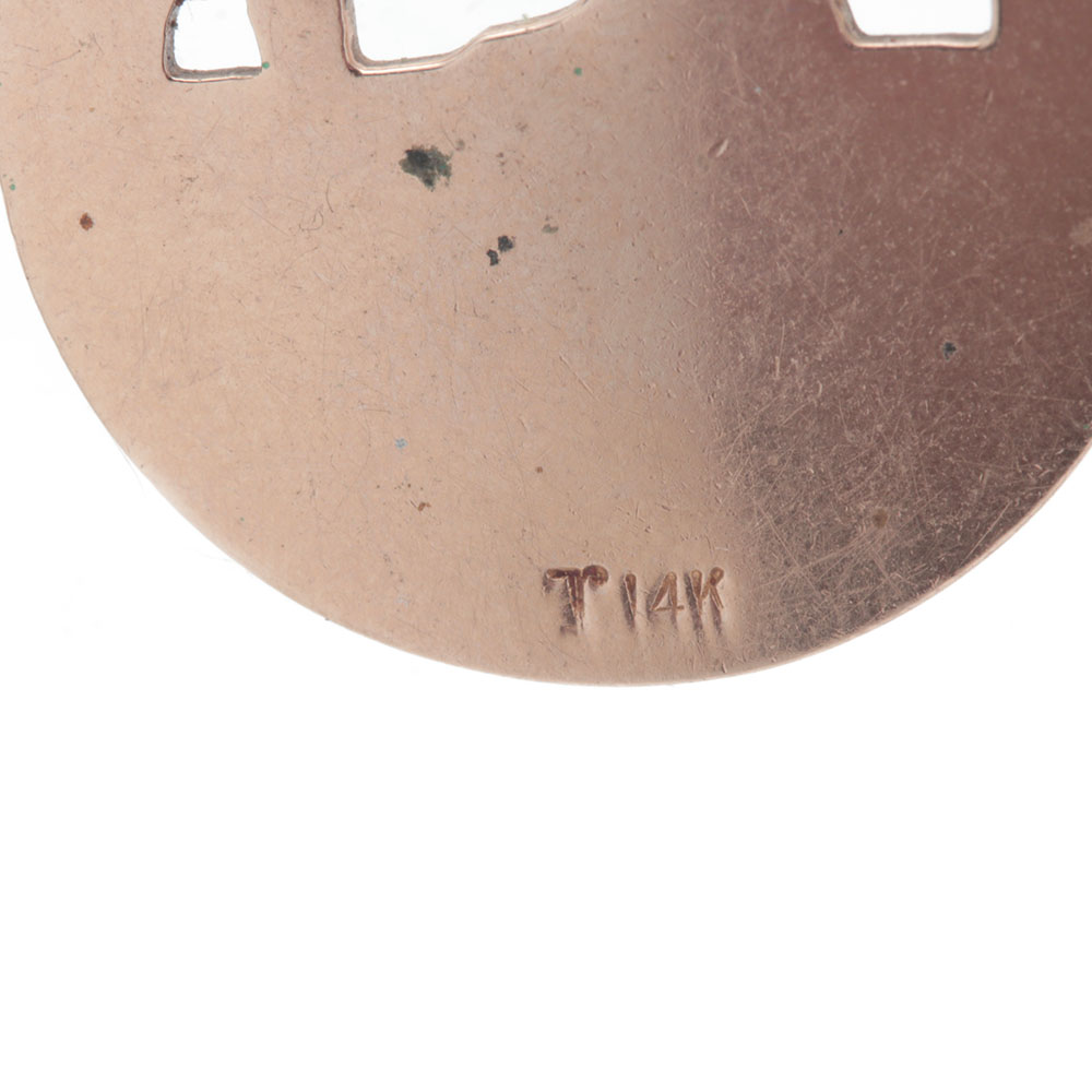 14K Yellow Gold Openwork Cyclist Pendant