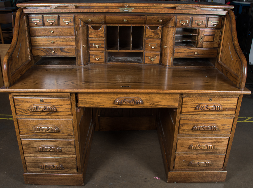 Oak Roll Top Desk from Bradford Oak