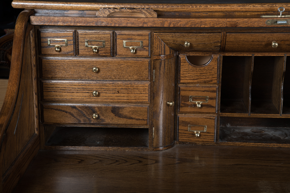 Oak Roll Top Desk from Bradford Oak