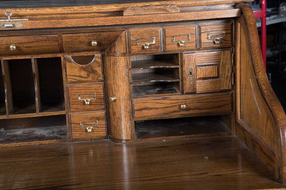 Oak Roll Top Desk from Bradford Oak