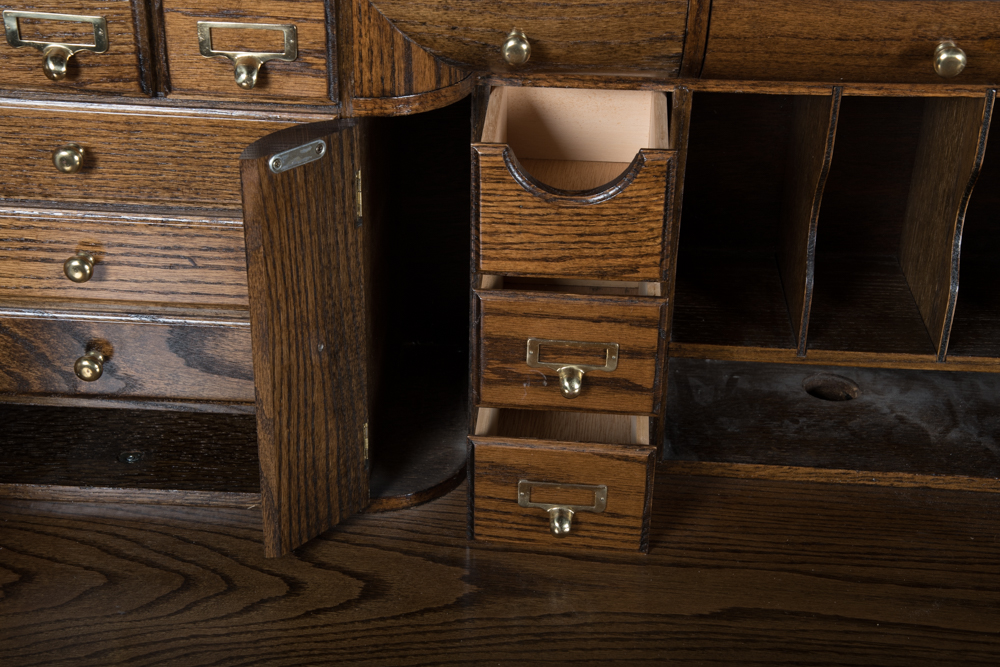 Oak Roll Top Desk from Bradford Oak