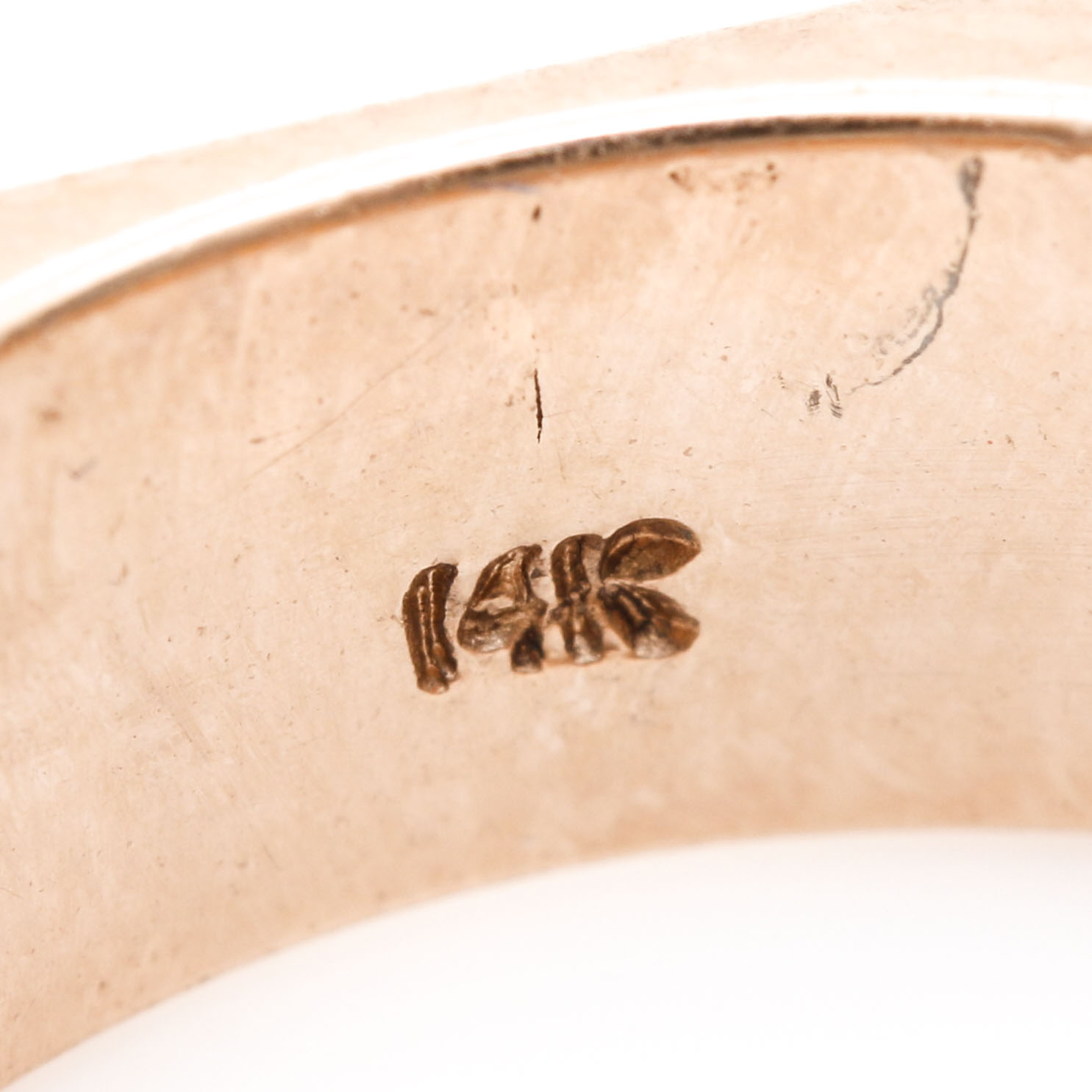 14K Rose Gold Black Diamond Typography Ring