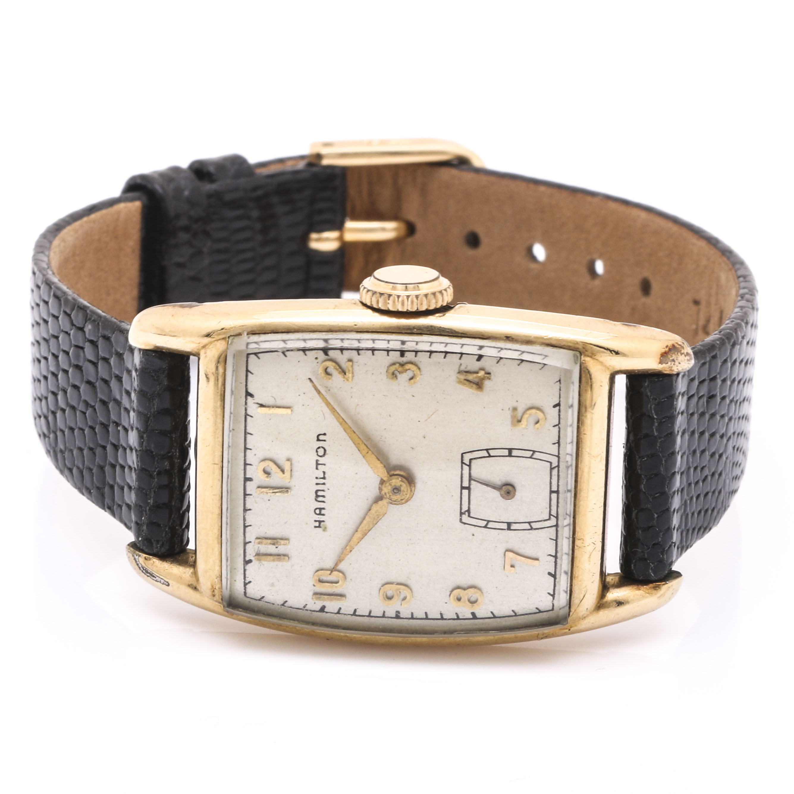 Hamilton Gold Filled Leather Strap Watch
