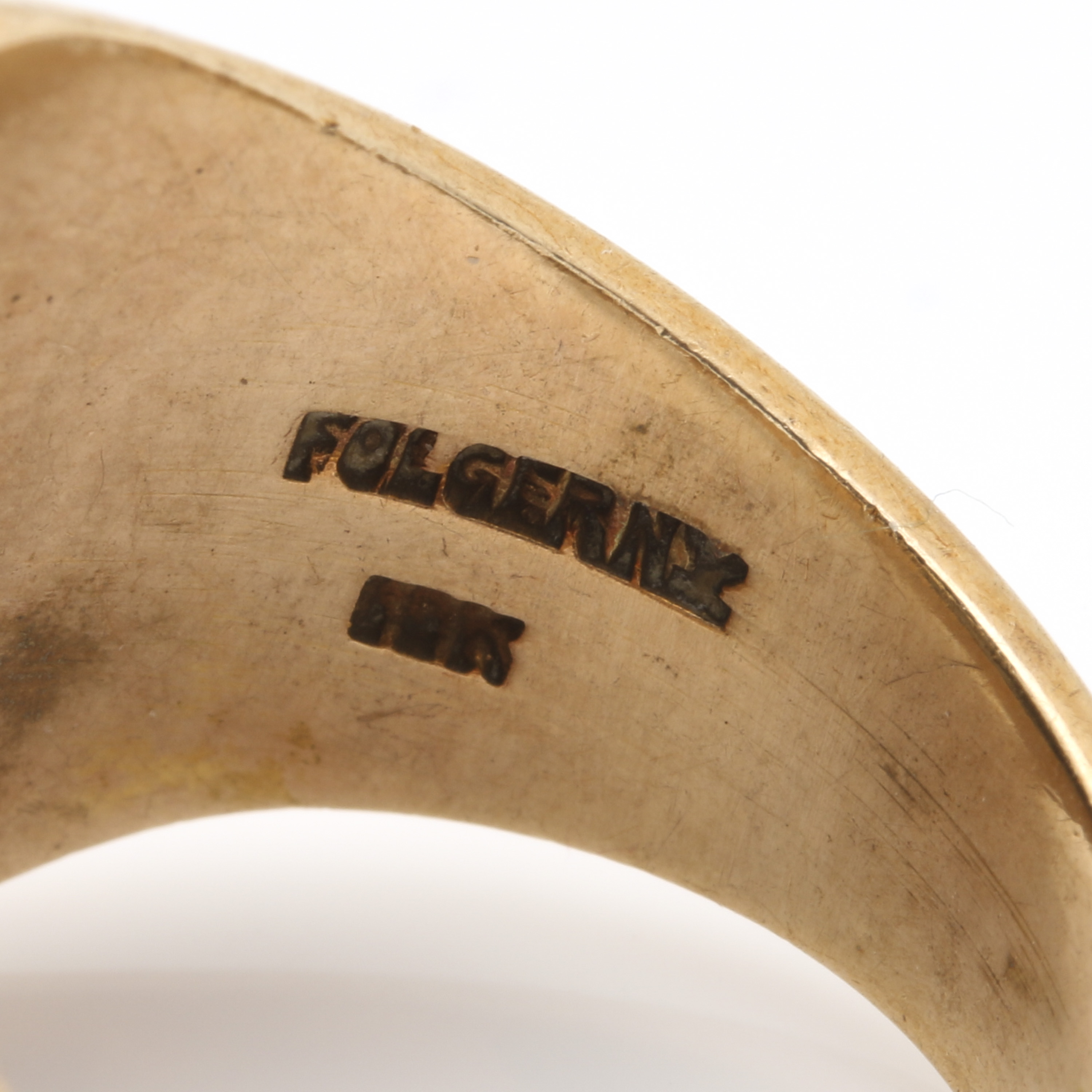 10K Yellow Gold Black Onyx Caduceus Ring